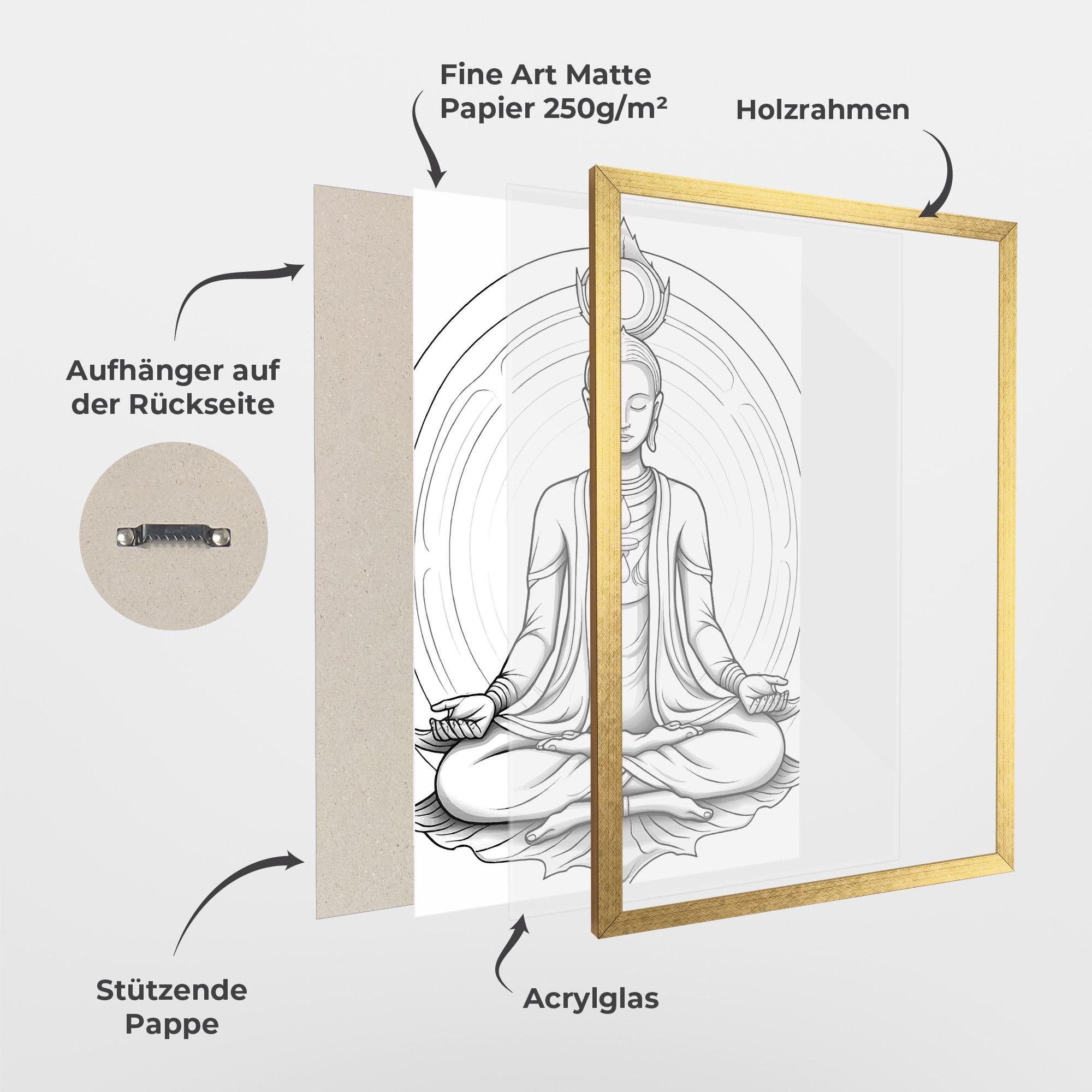 Gerahmte Poster Yoga Peace mockup 1