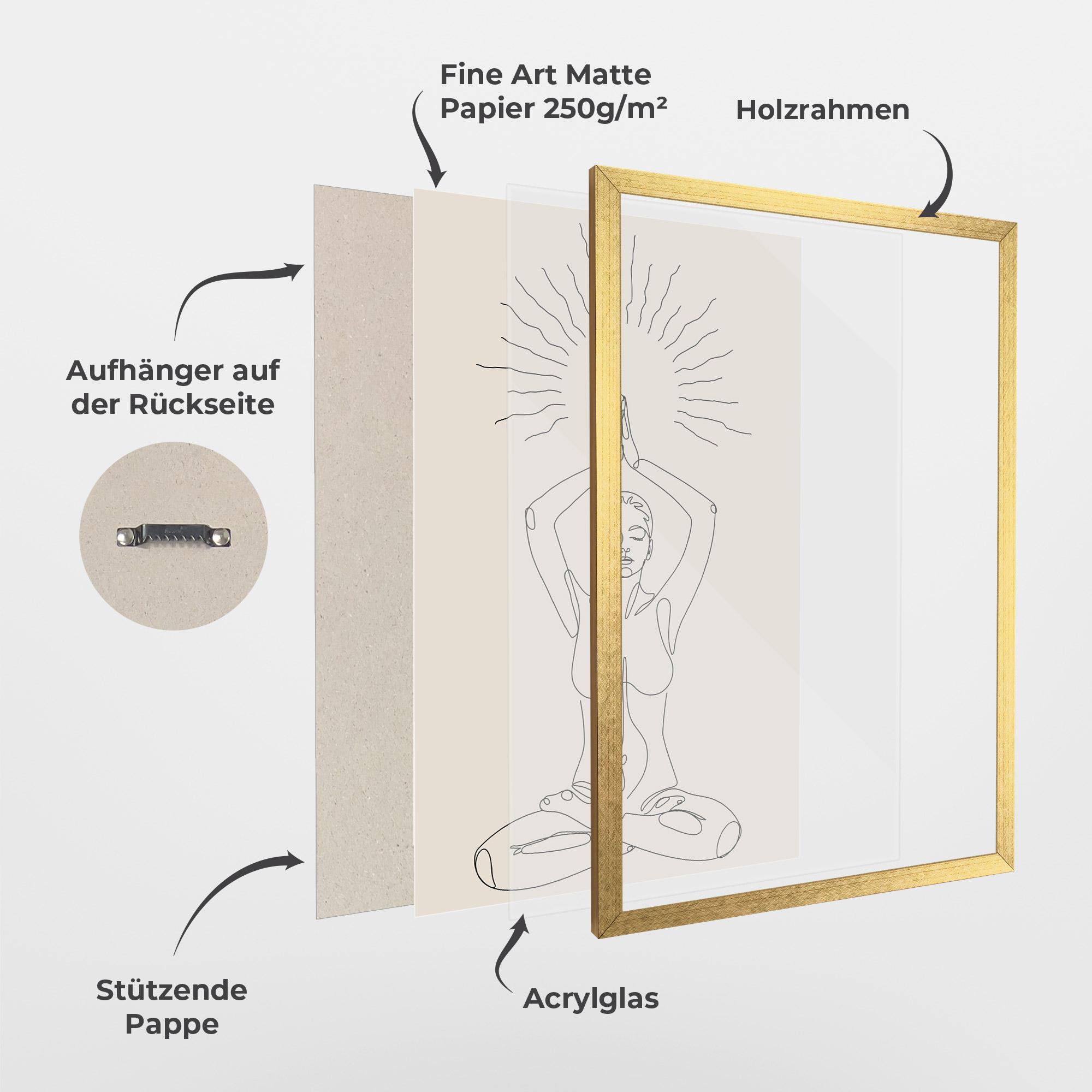 Gerahmte Poster Yoga Sun mockup 1