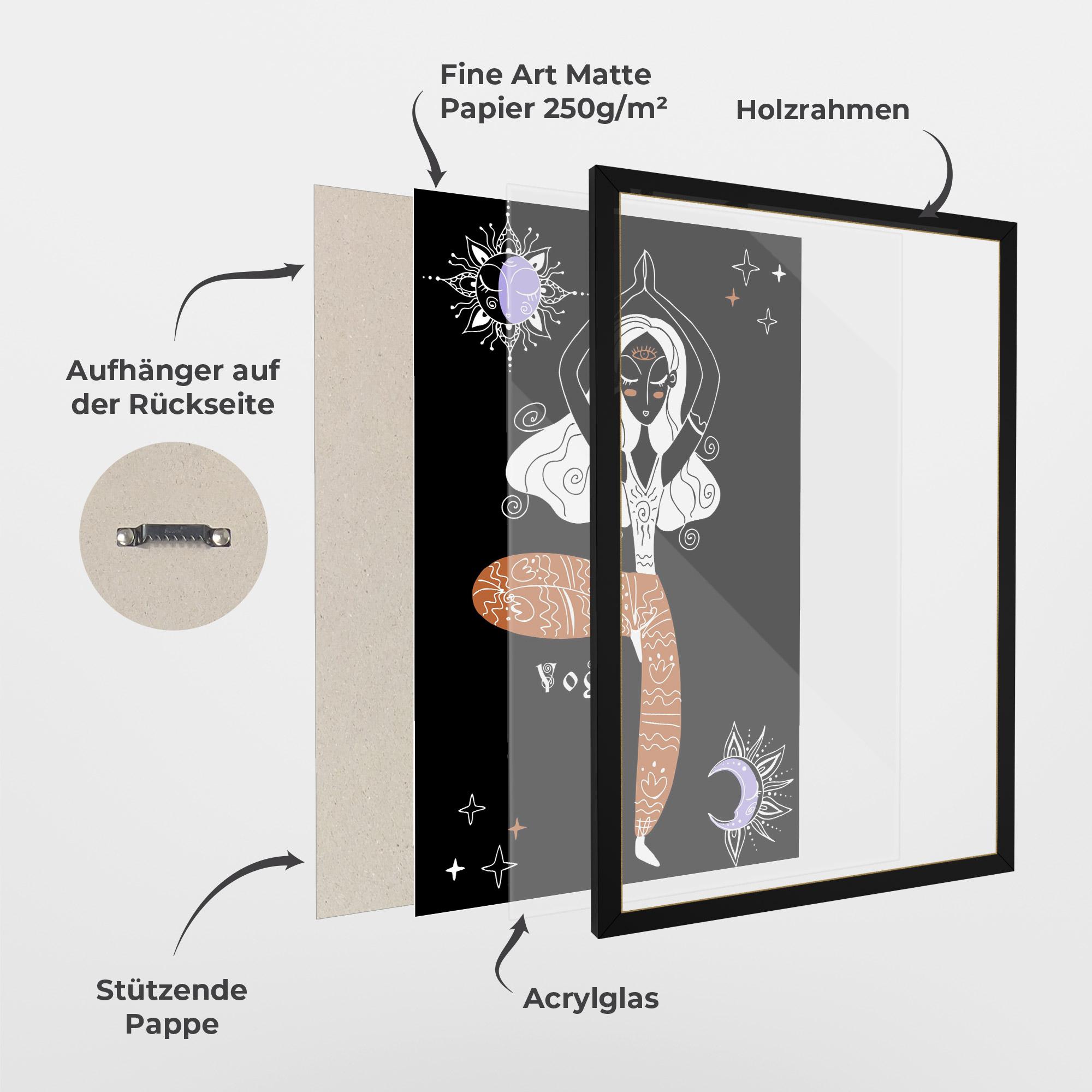 Gerahmte Poster Yoga Girl mockup 1