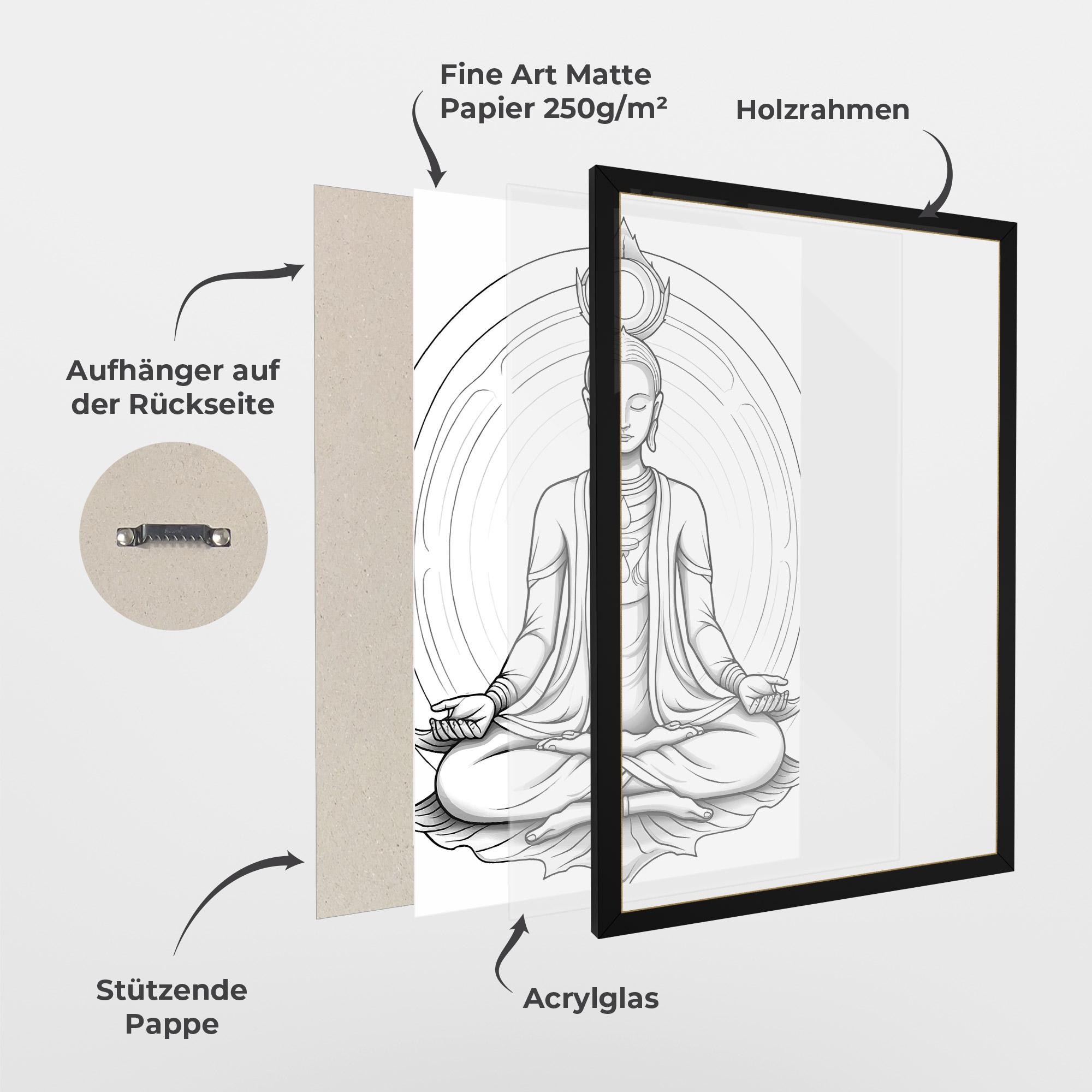 Gerahmte Poster Yoga Peace mockup 1