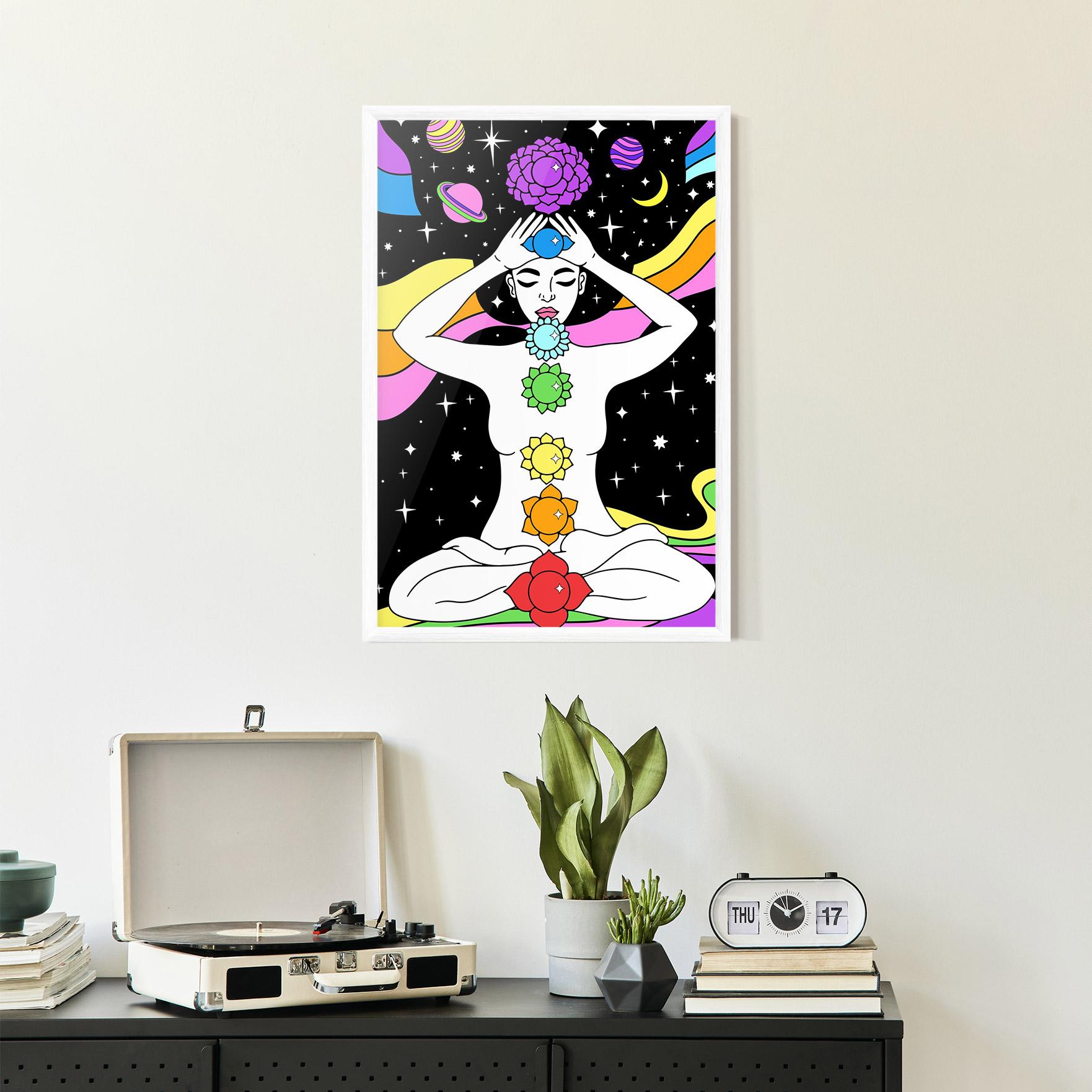 Gerahmte Poster Chakras Meditation mockup 2