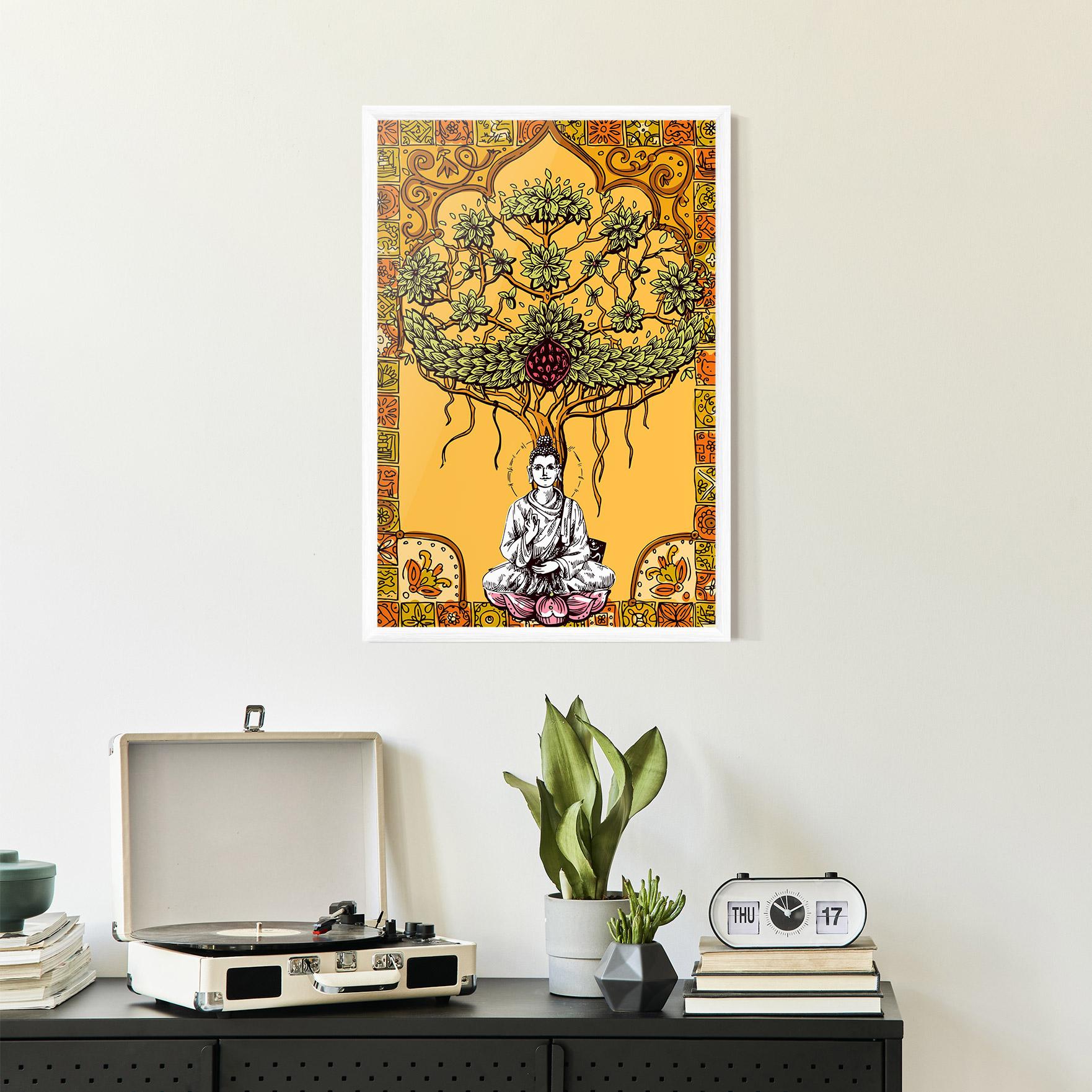 Gerahmte Poster Meditation Three mockup 2