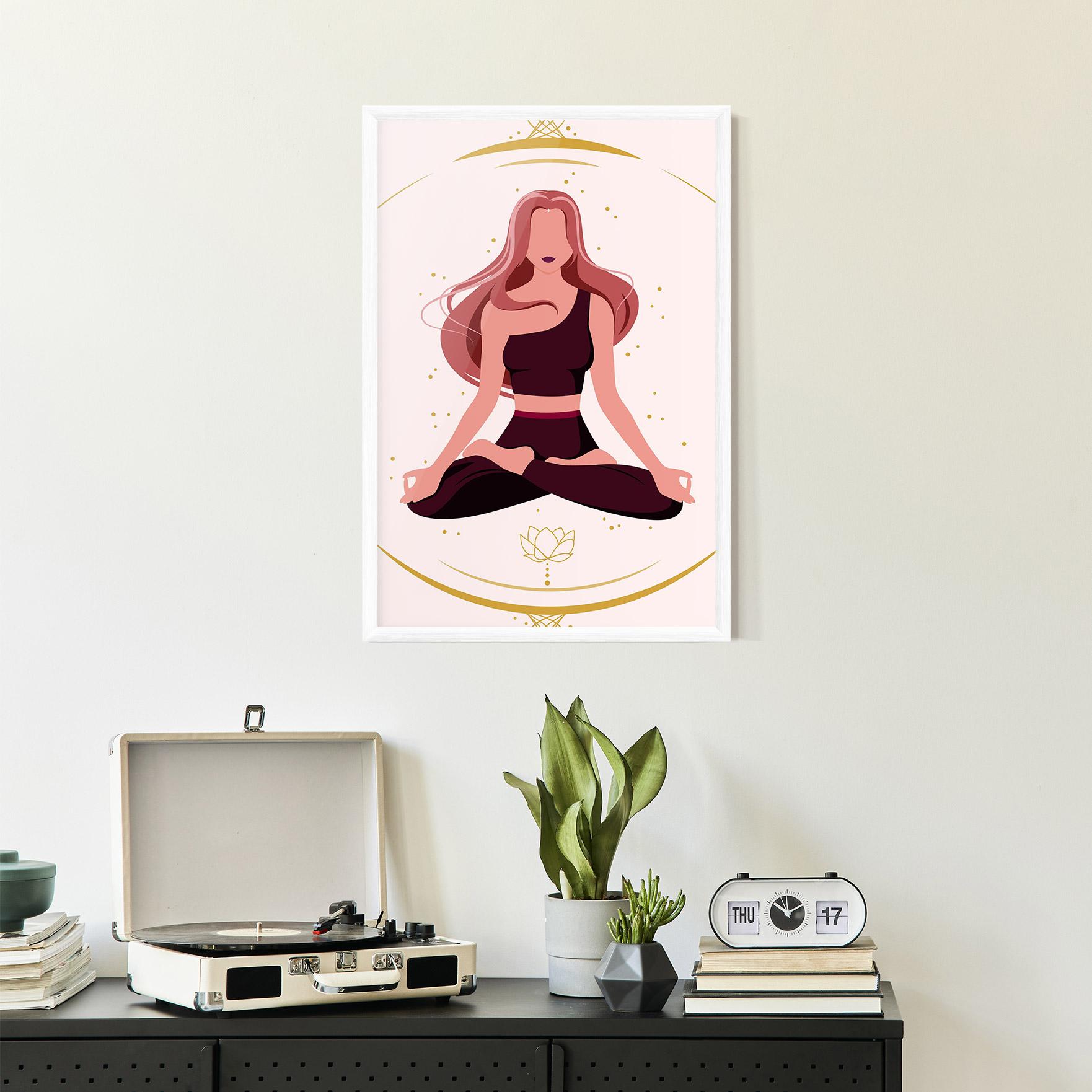Gerahmte Poster Pretty Yoga Girl mockup 2