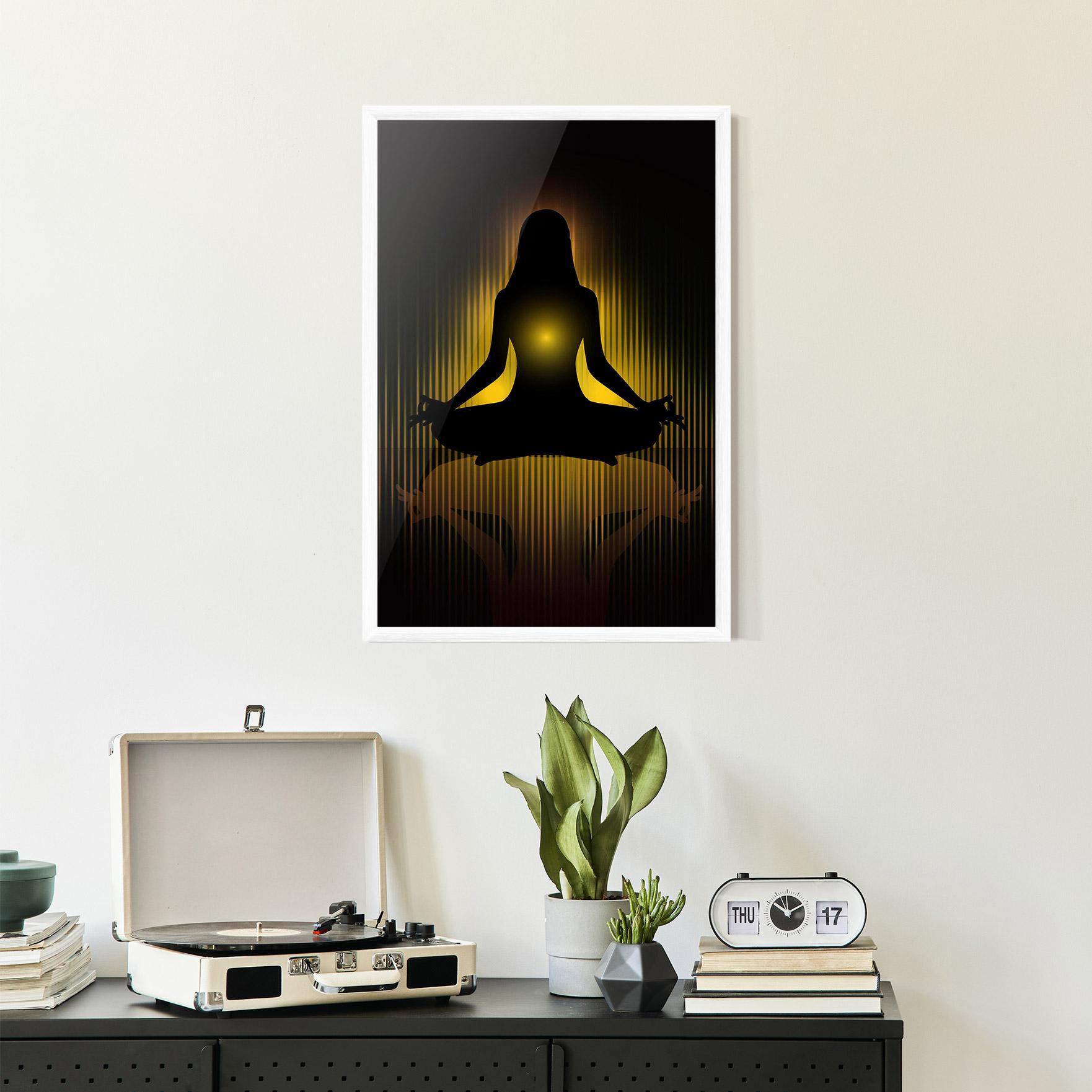 Gerahmte Poster Yellow Light Yoga mockup 2