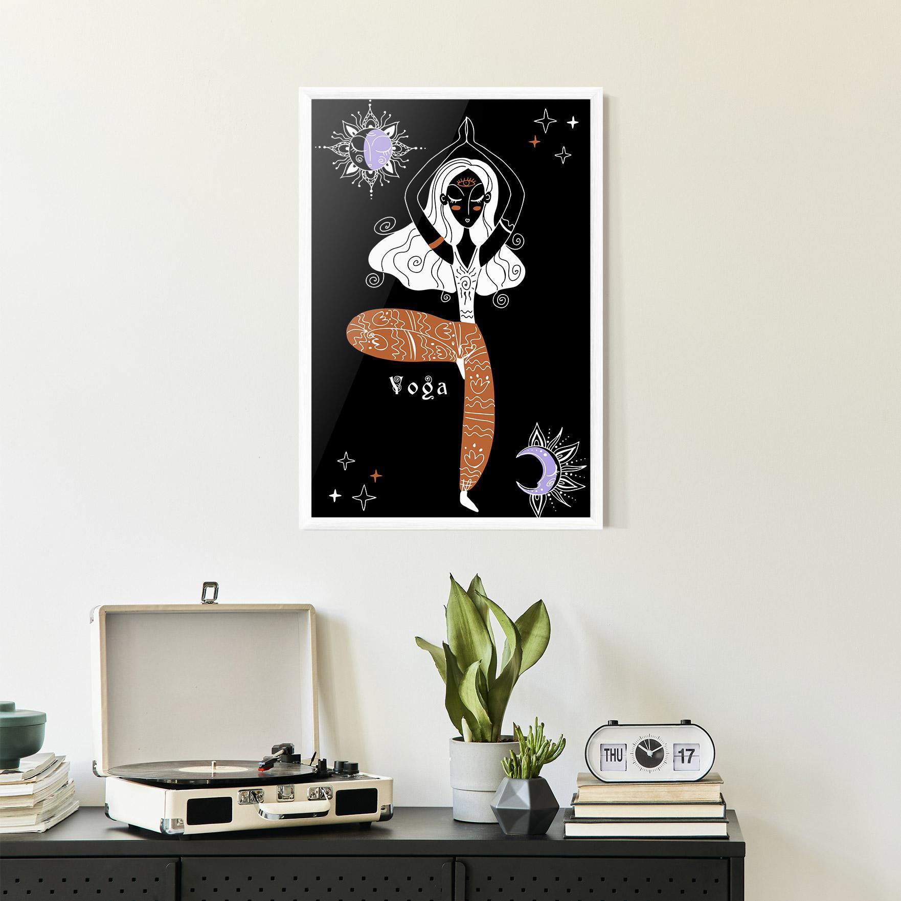 Gerahmte Poster Yoga Girl mockup 2