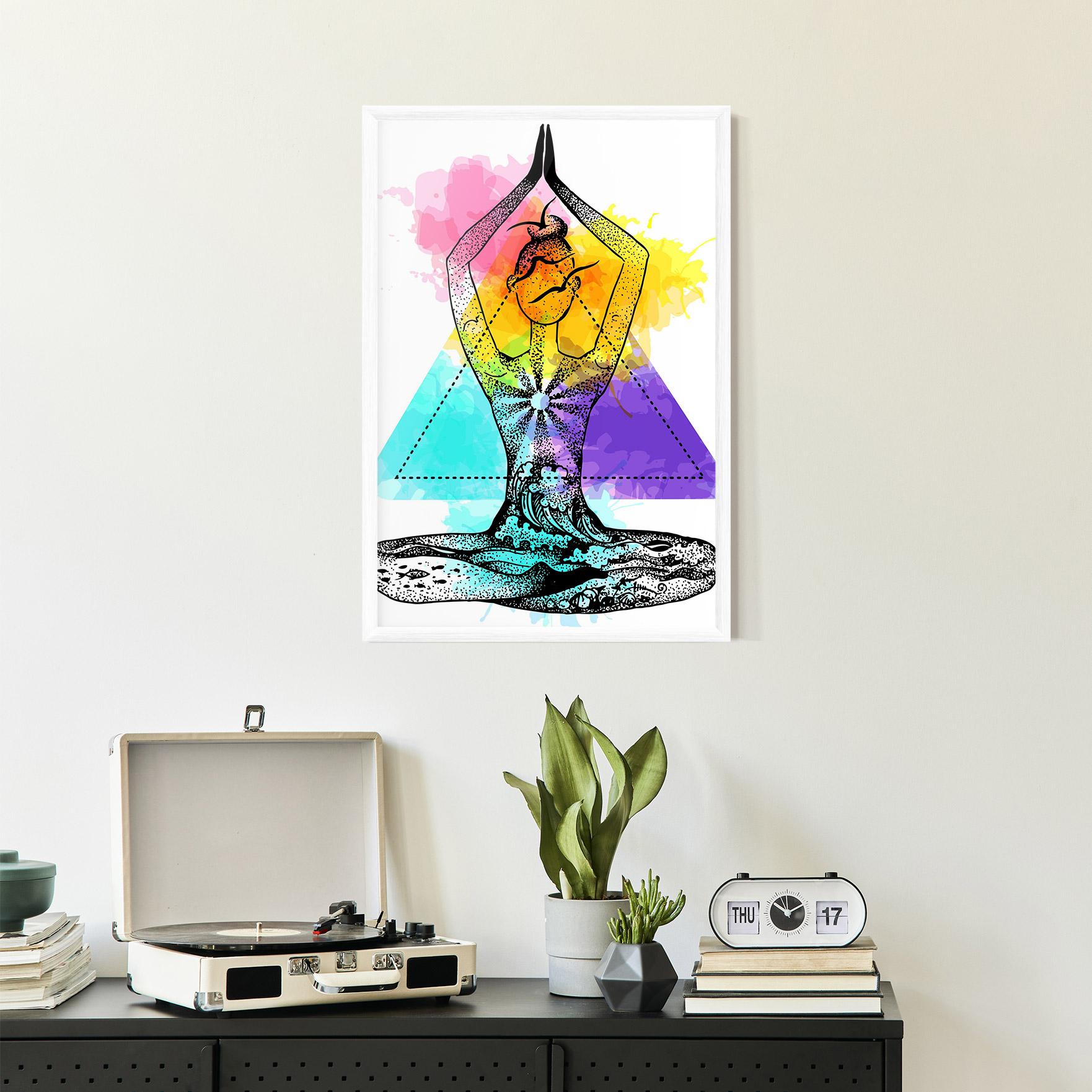 Gerahmte Poster Yoga Triangle mockup 2