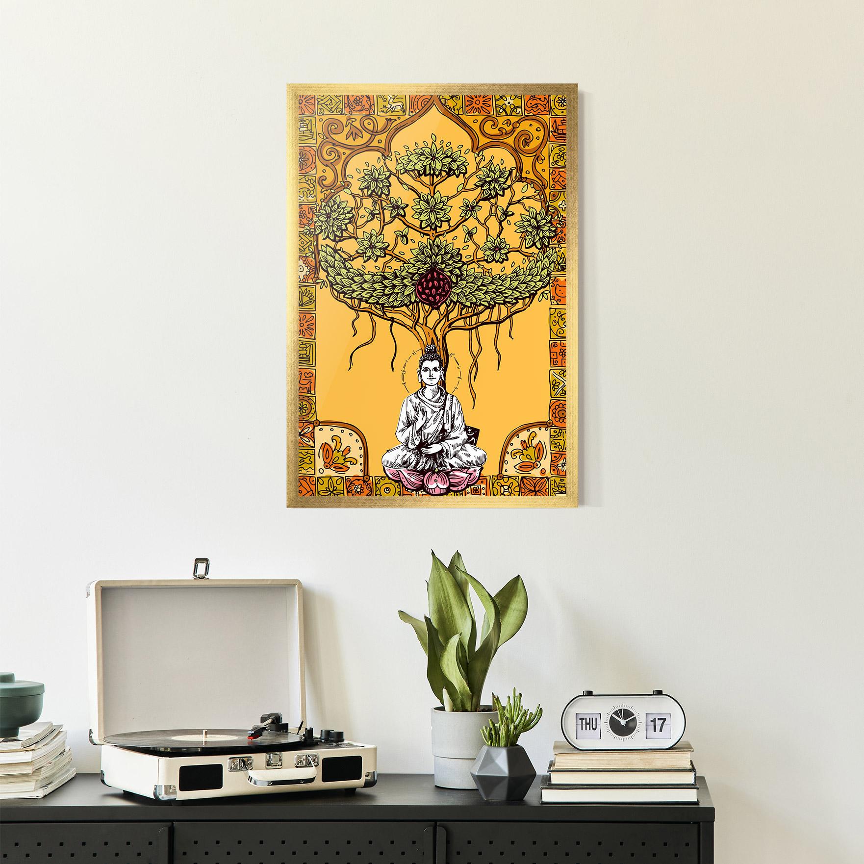 Gerahmte Poster Meditation Three mockup 2