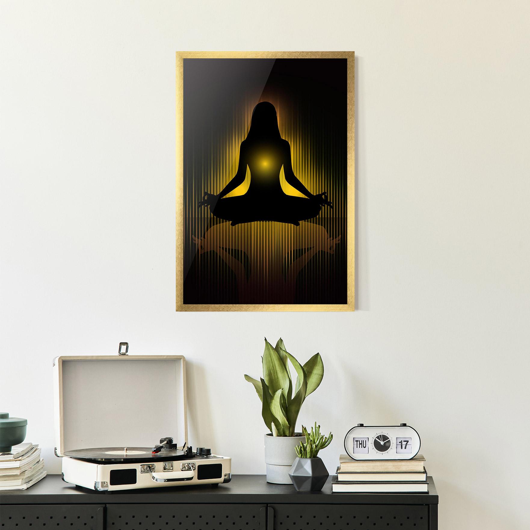 Gerahmte Poster Yellow Light Yoga mockup 2