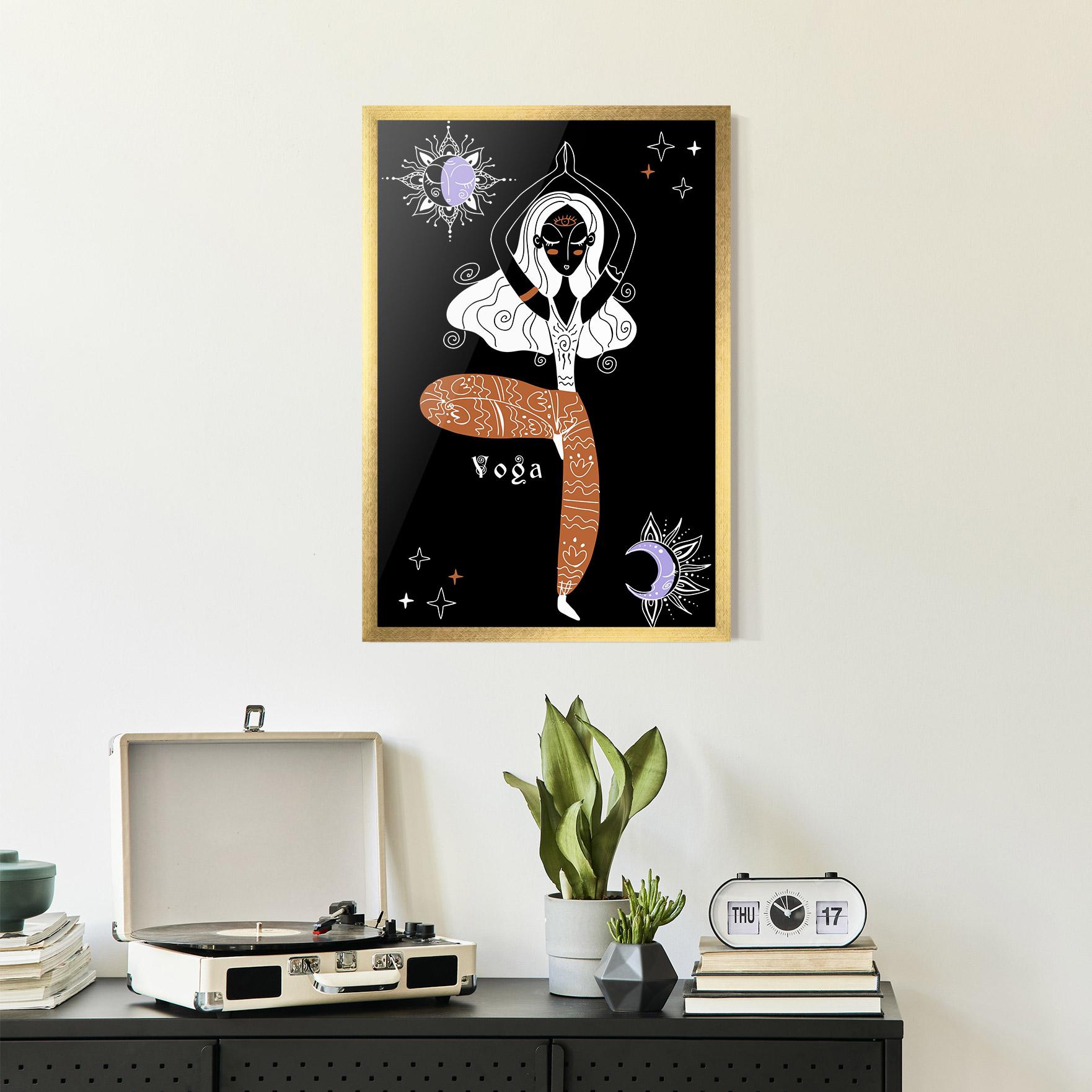 Gerahmte Poster Yoga Girl mockup 2