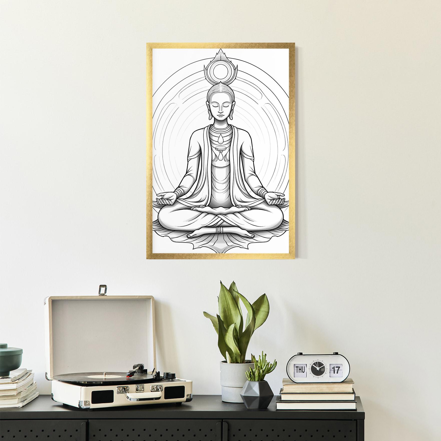 Gerahmte Poster Yoga Peace mockup 2