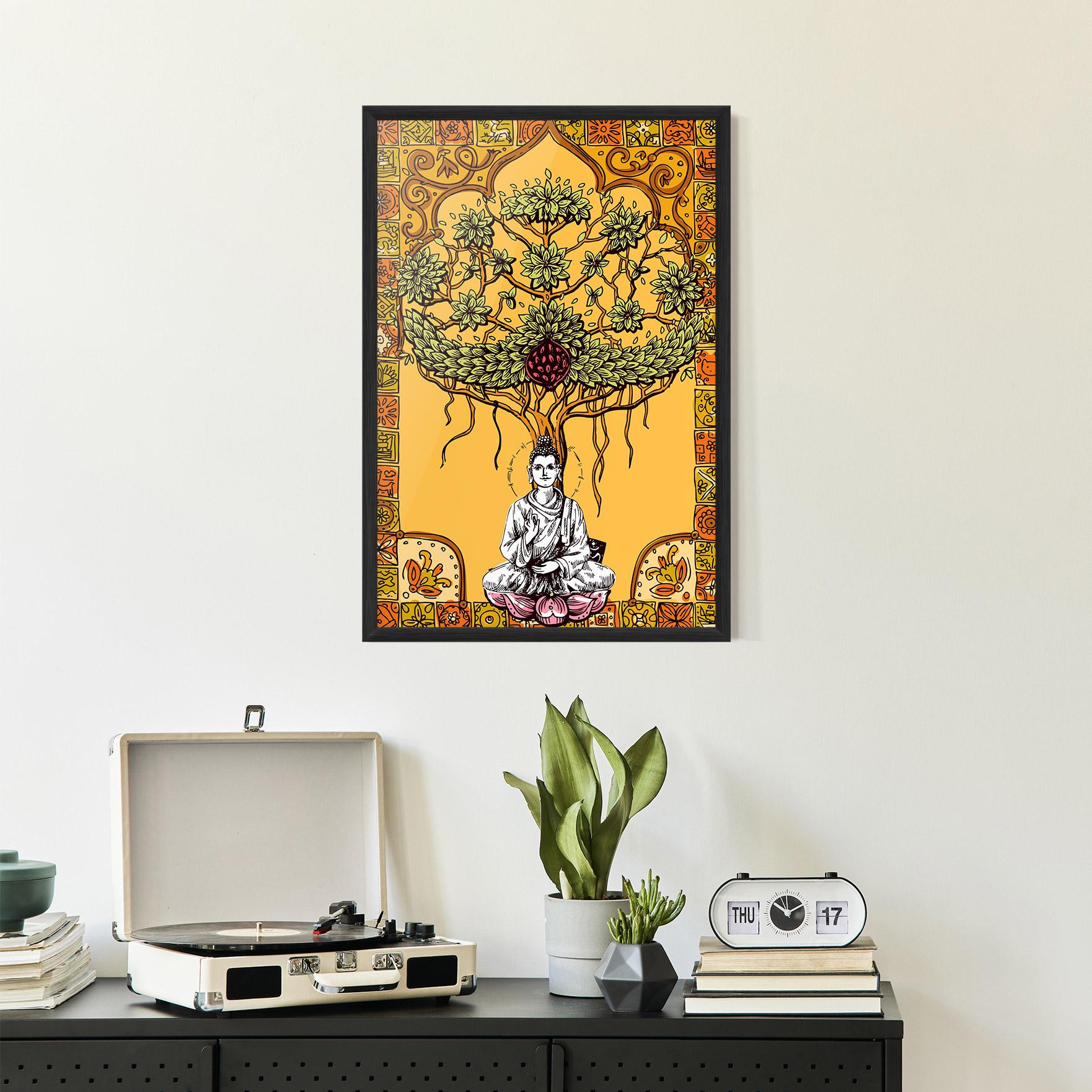 Gerahmte Poster Meditation Three mockup 2