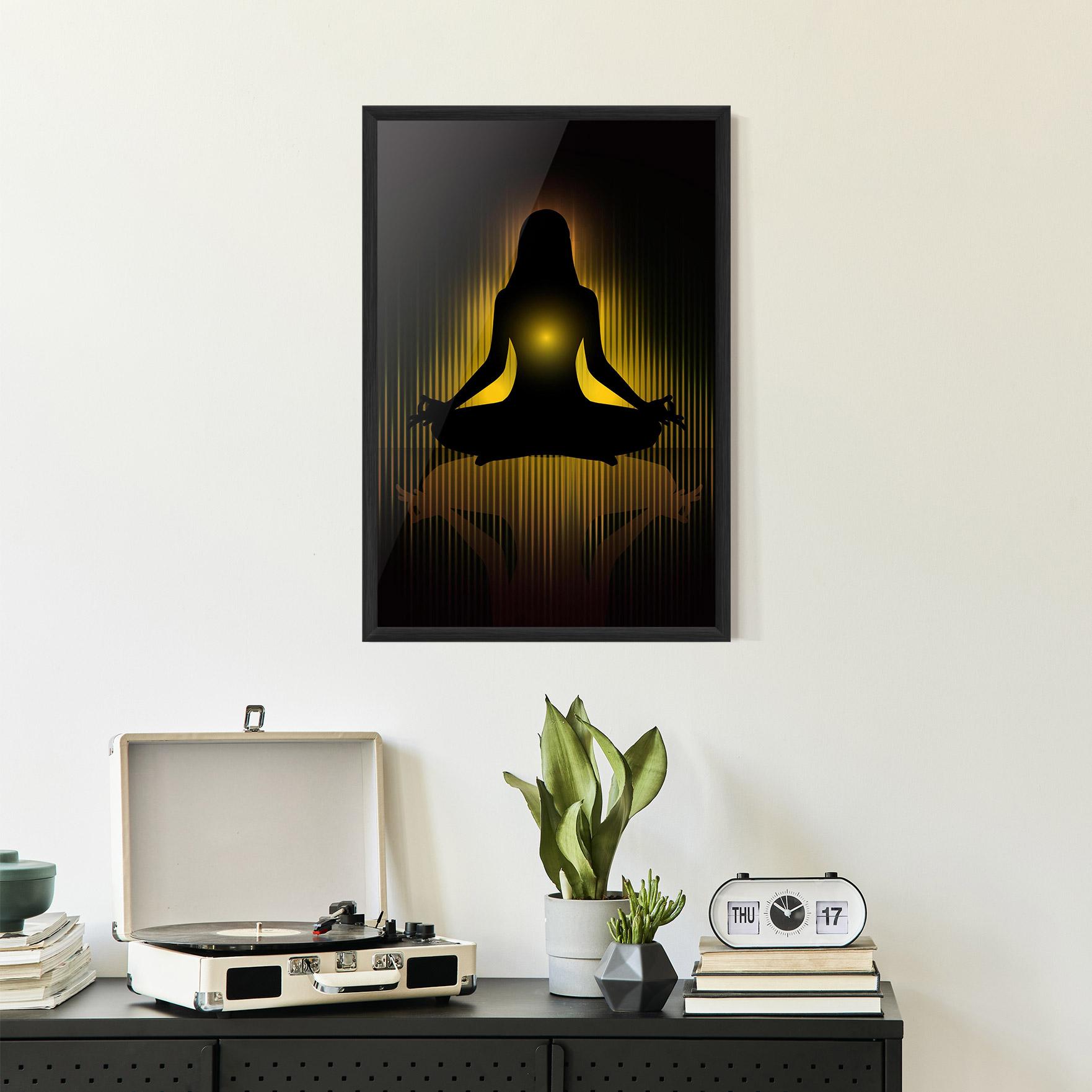 Gerahmte Poster Yellow Light Yoga mockup 2