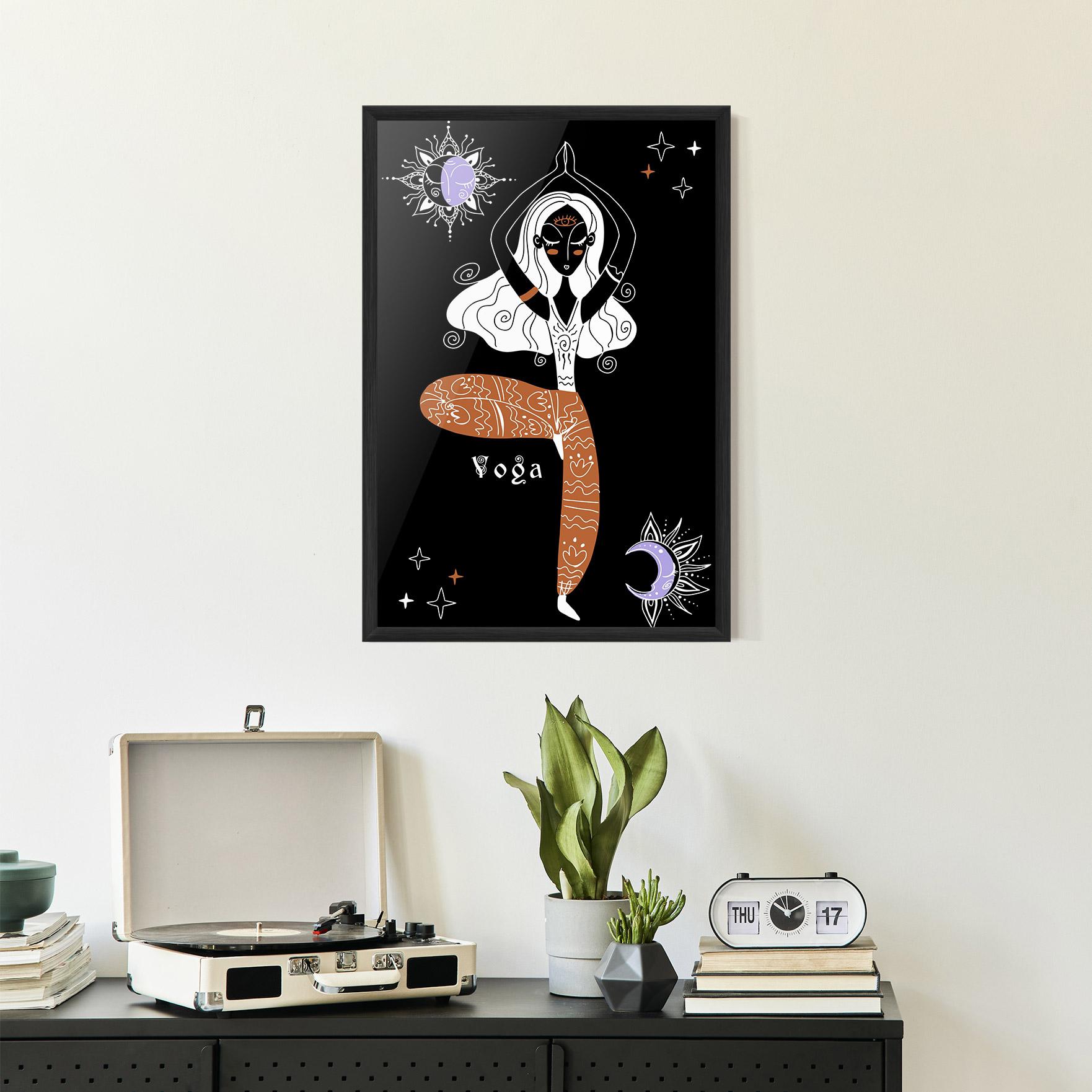 Gerahmte Poster Yoga Girl mockup 2