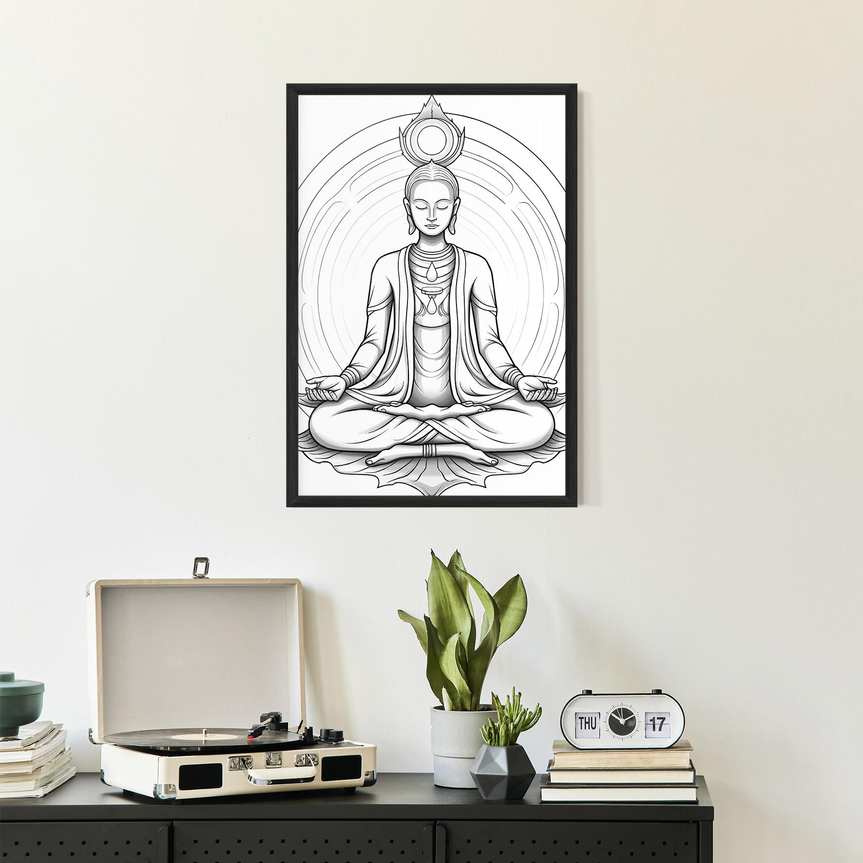 Gerahmte Poster Yoga Peace mockup 2