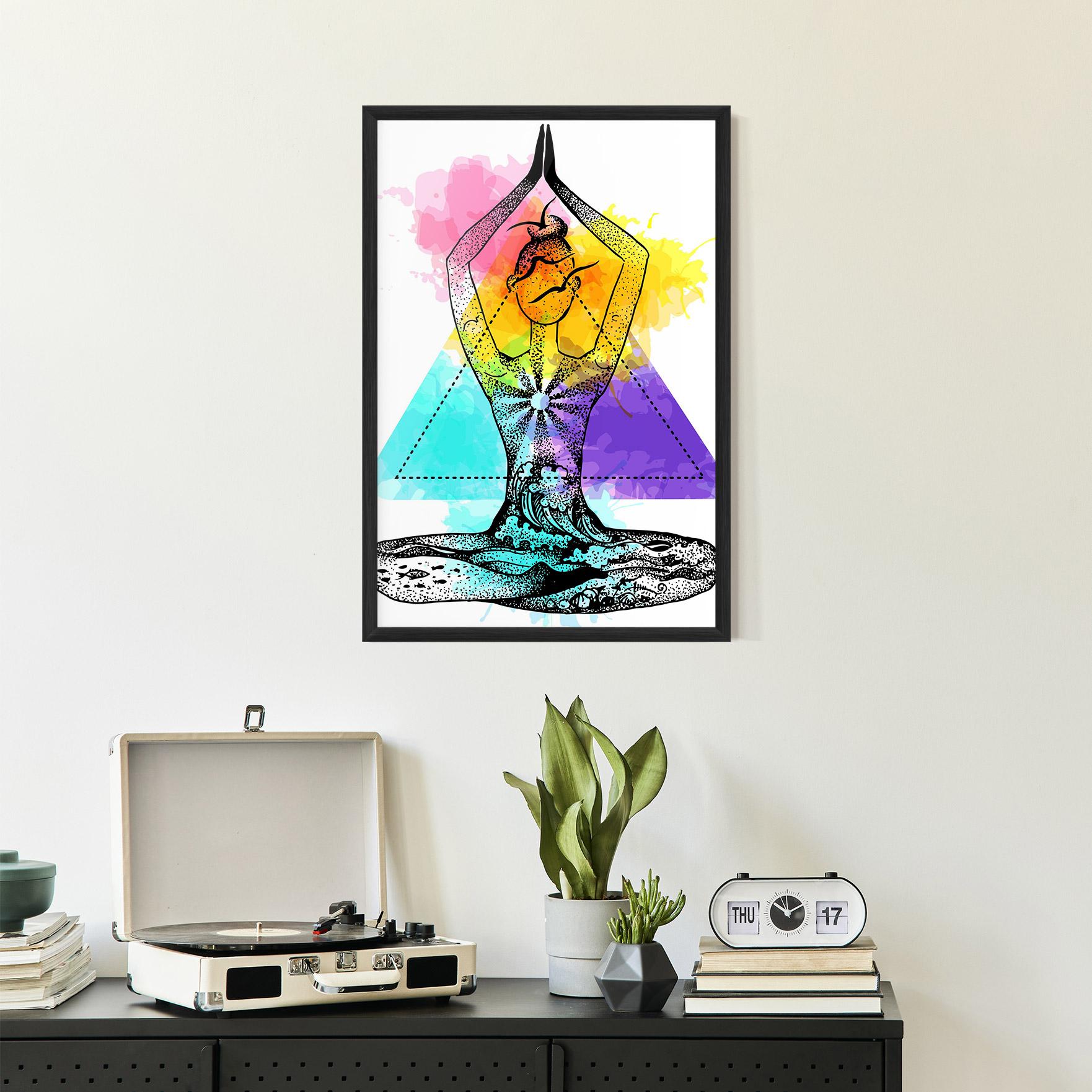 Gerahmte Poster Yoga Triangle mockup 2