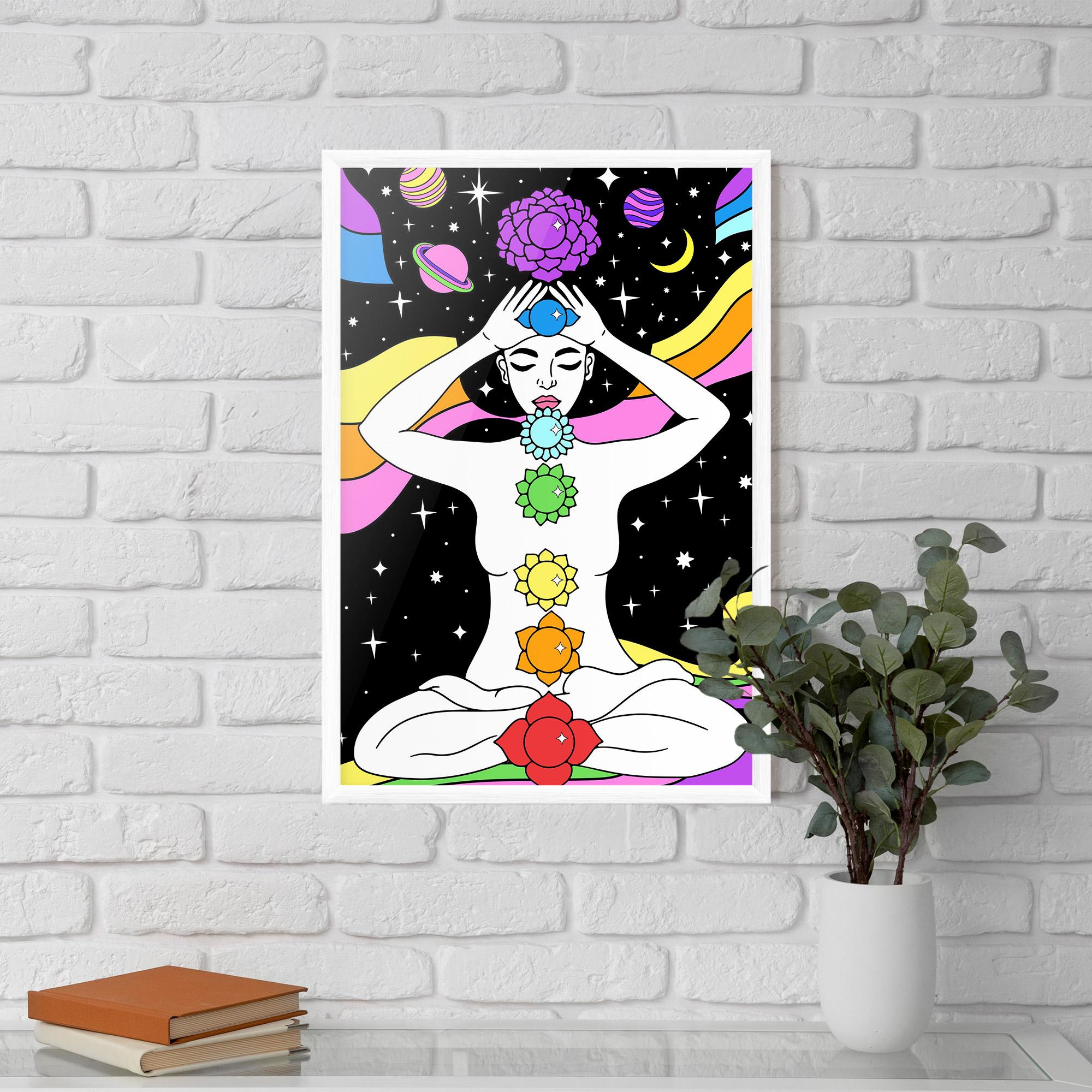 Gerahmte Poster Chakras Meditation mockup 5