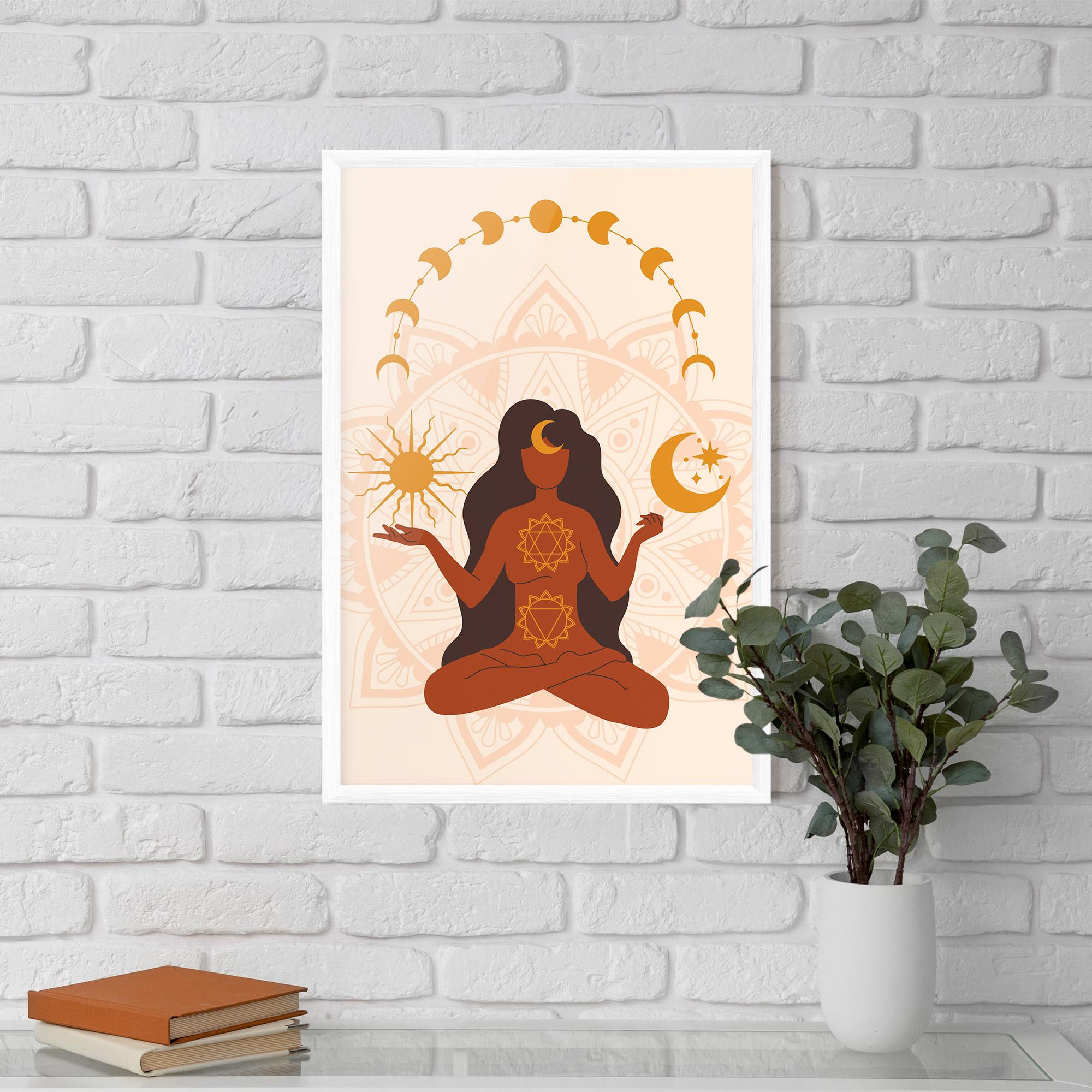 Gerahmte Poster Moon Sun Meditation mockup 5