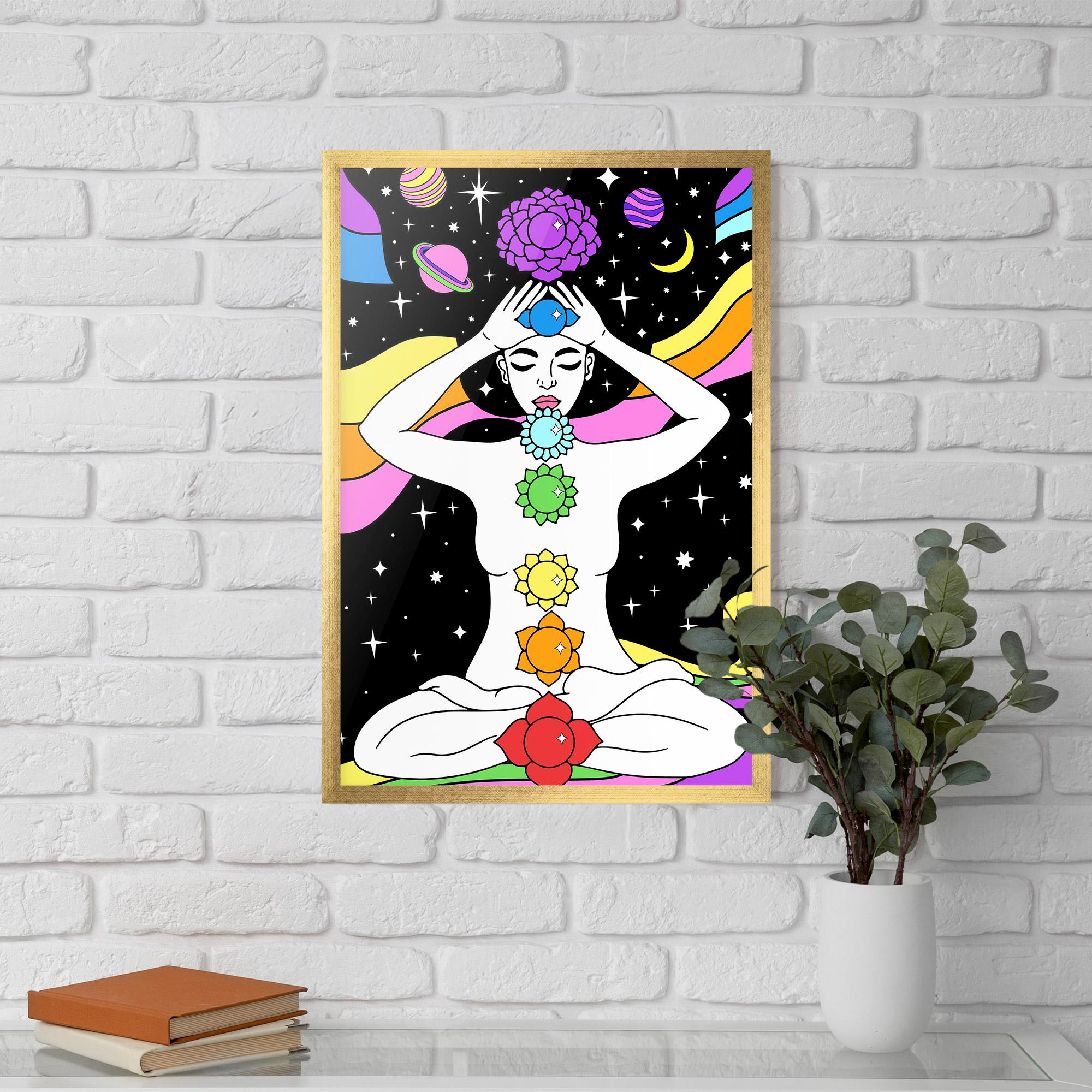 Gerahmte Poster Chakras Meditation mockup 5
