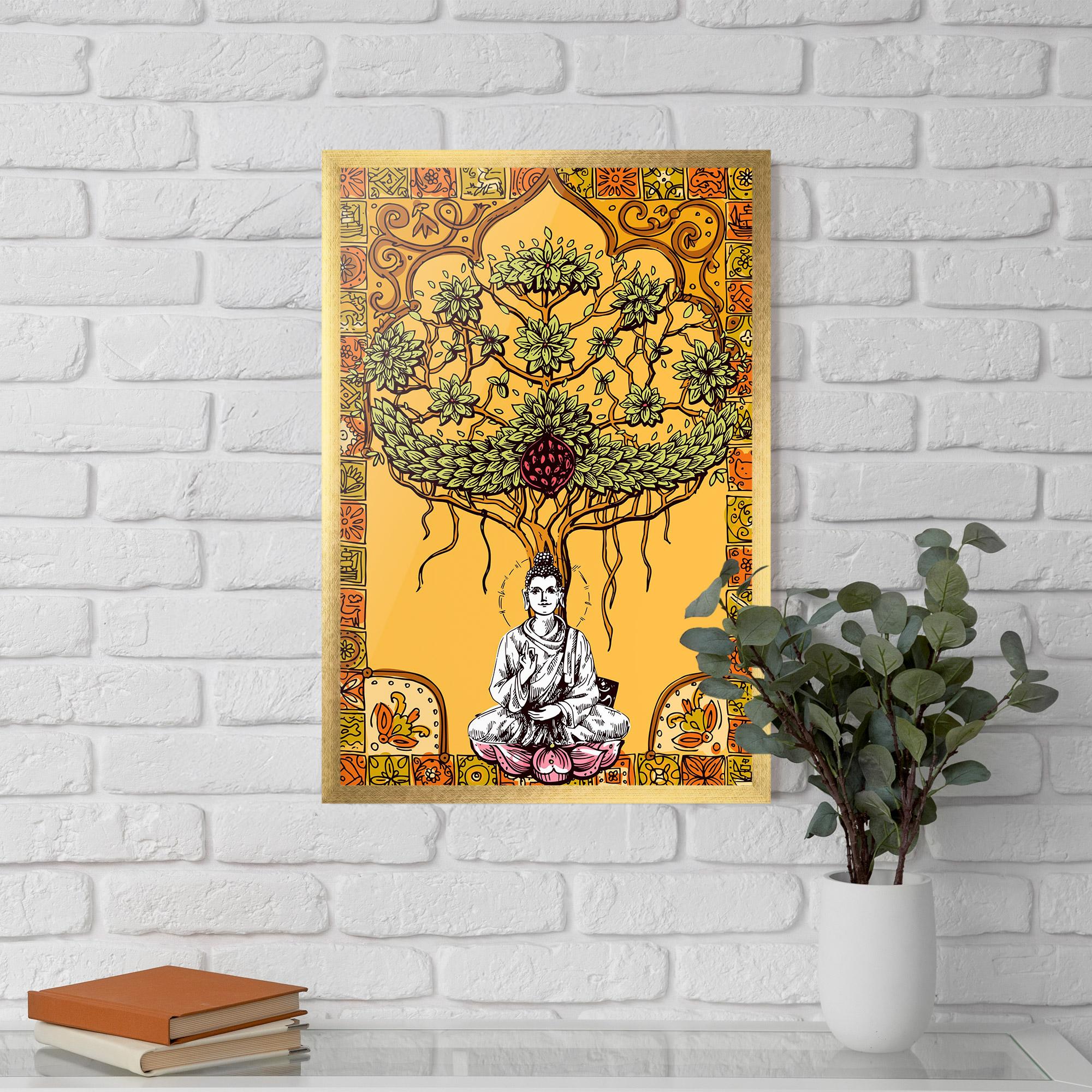 Gerahmte Poster Meditation Three mockup 5