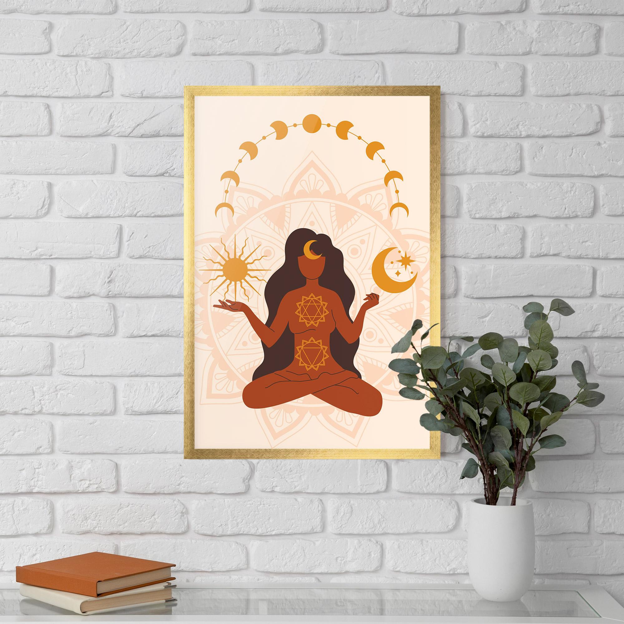 Gerahmte Poster Moon Sun Meditation mockup 5