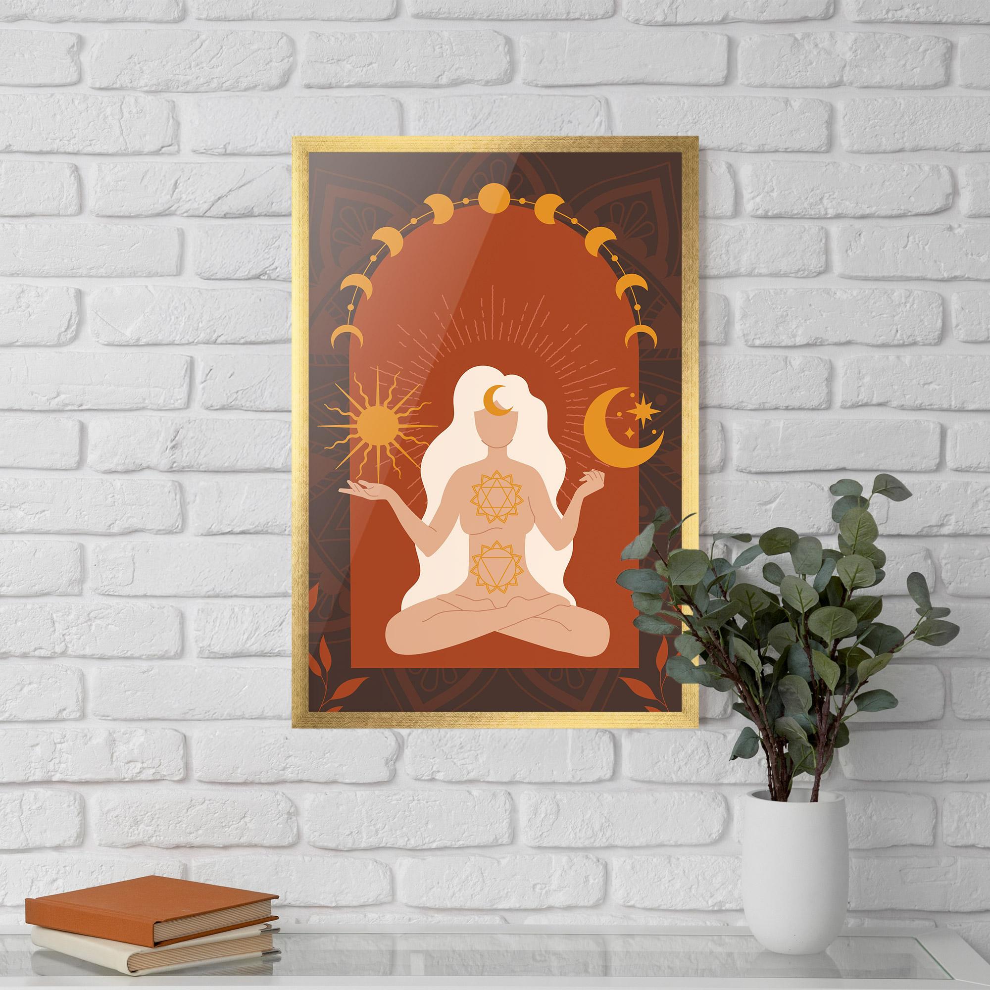 Gerahmte Poster Sun Moon Meditation mockup 5