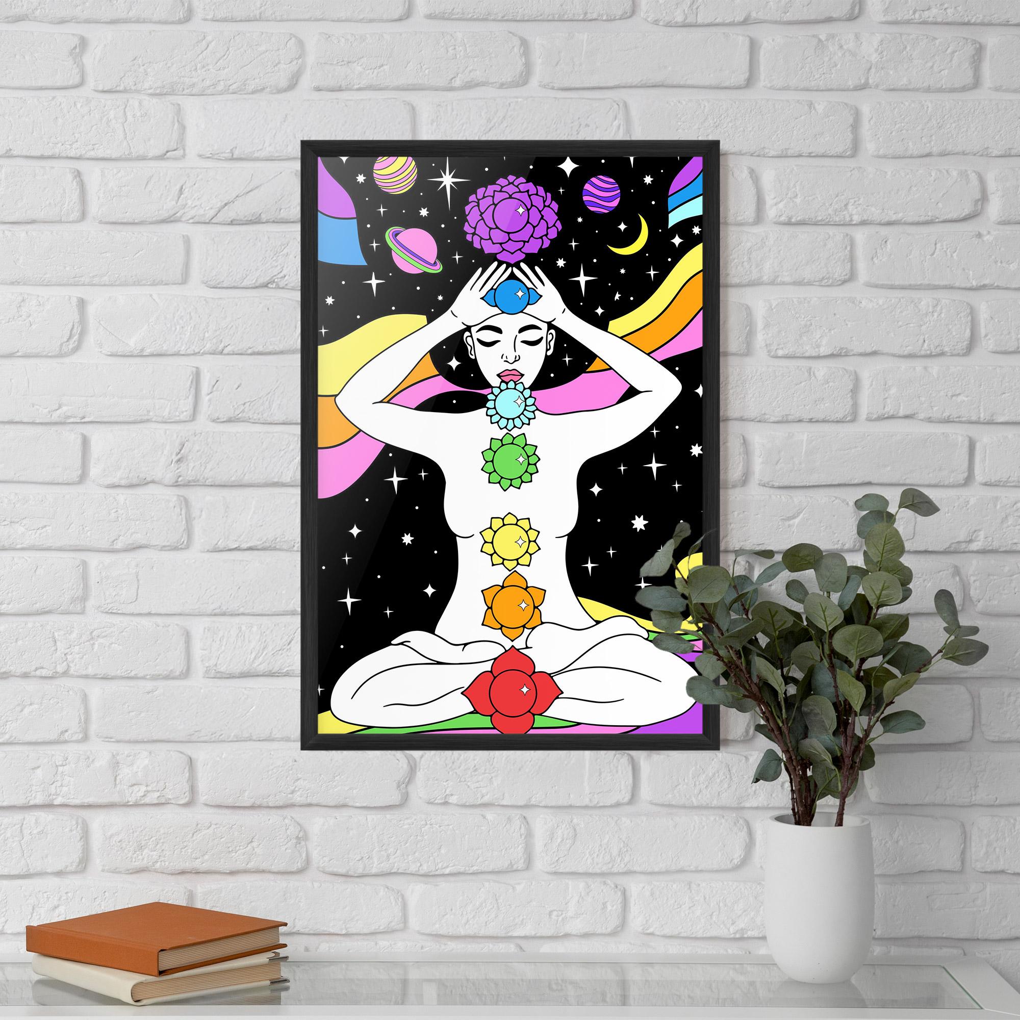 Gerahmte Poster Chakras Meditation mockup 5
