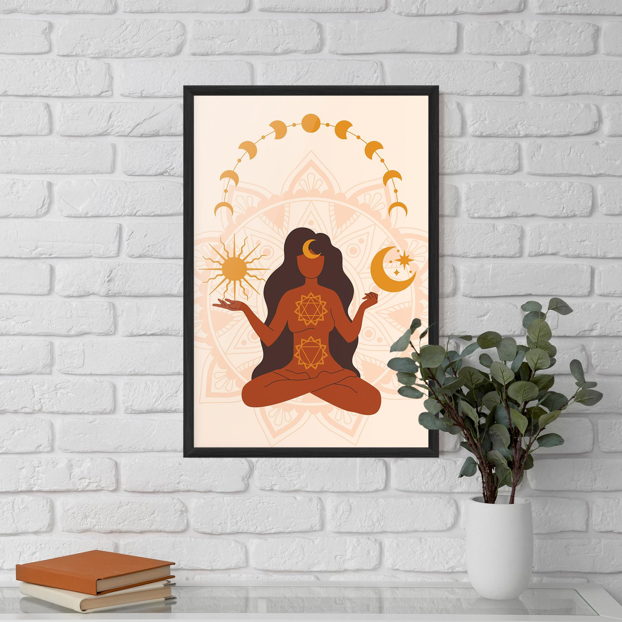Gerahmte Poster Moon Sun Meditation mockup 5