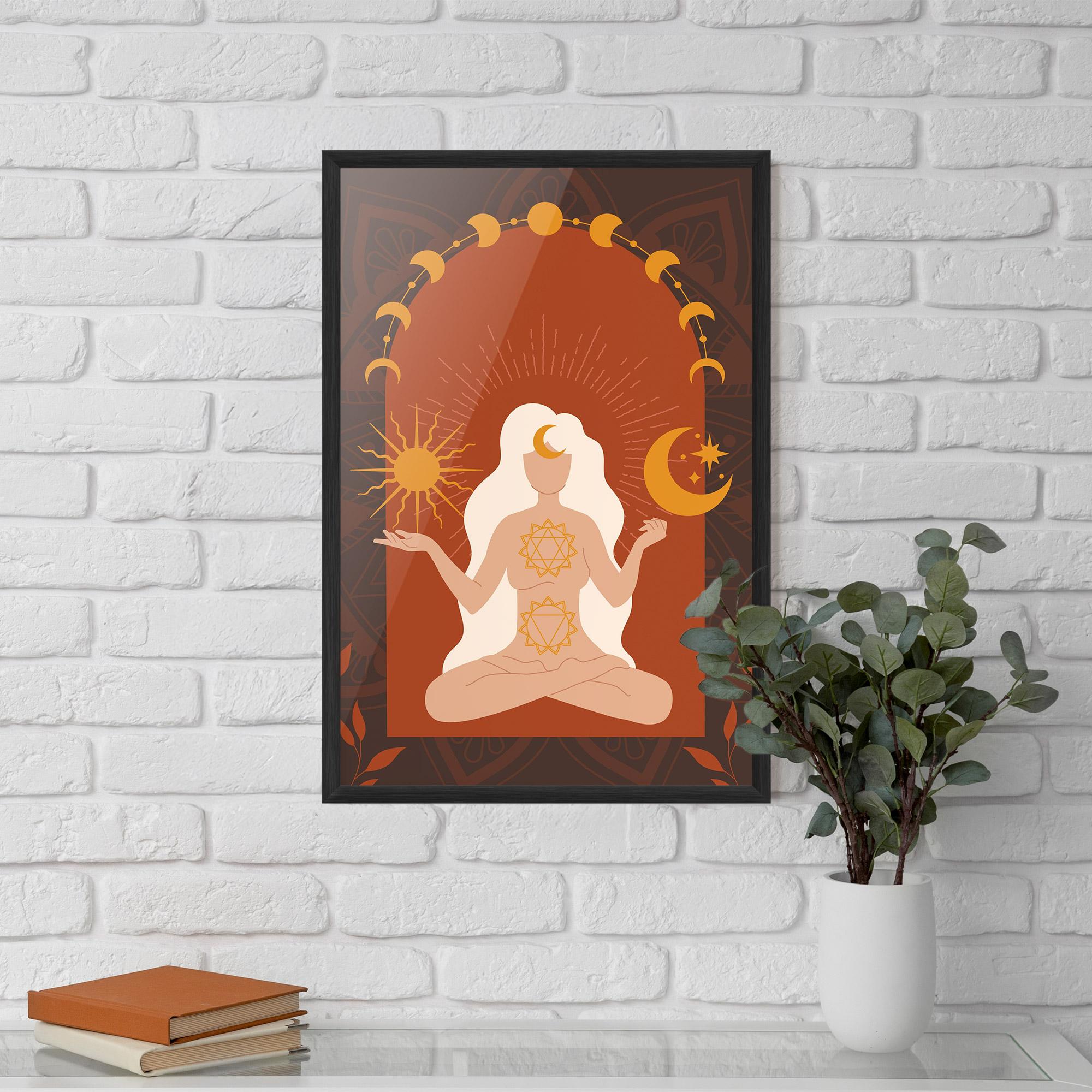 Gerahmte Poster Sun Moon Meditation mockup 5