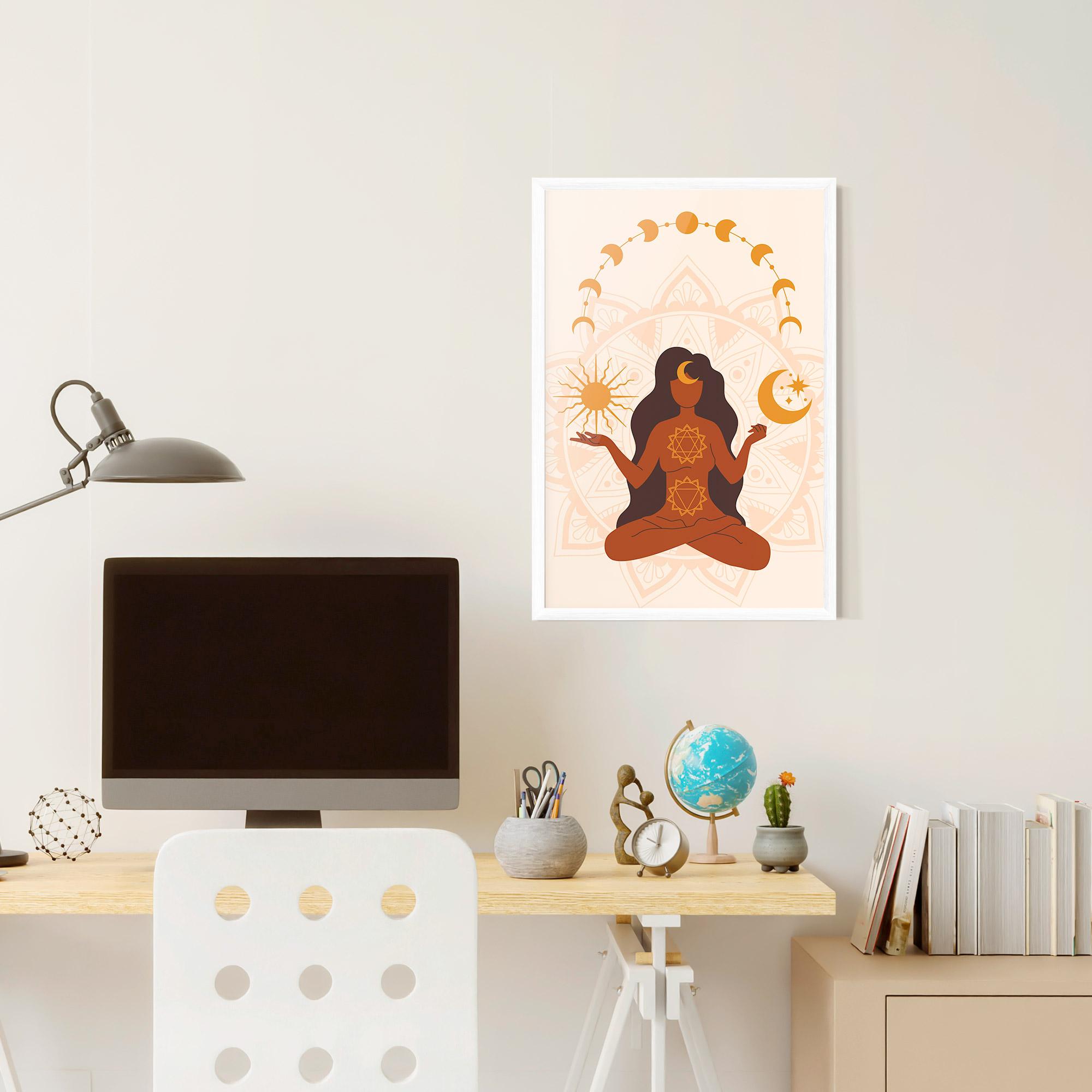 Gerahmte Poster Moon Sun Meditation mockup 6