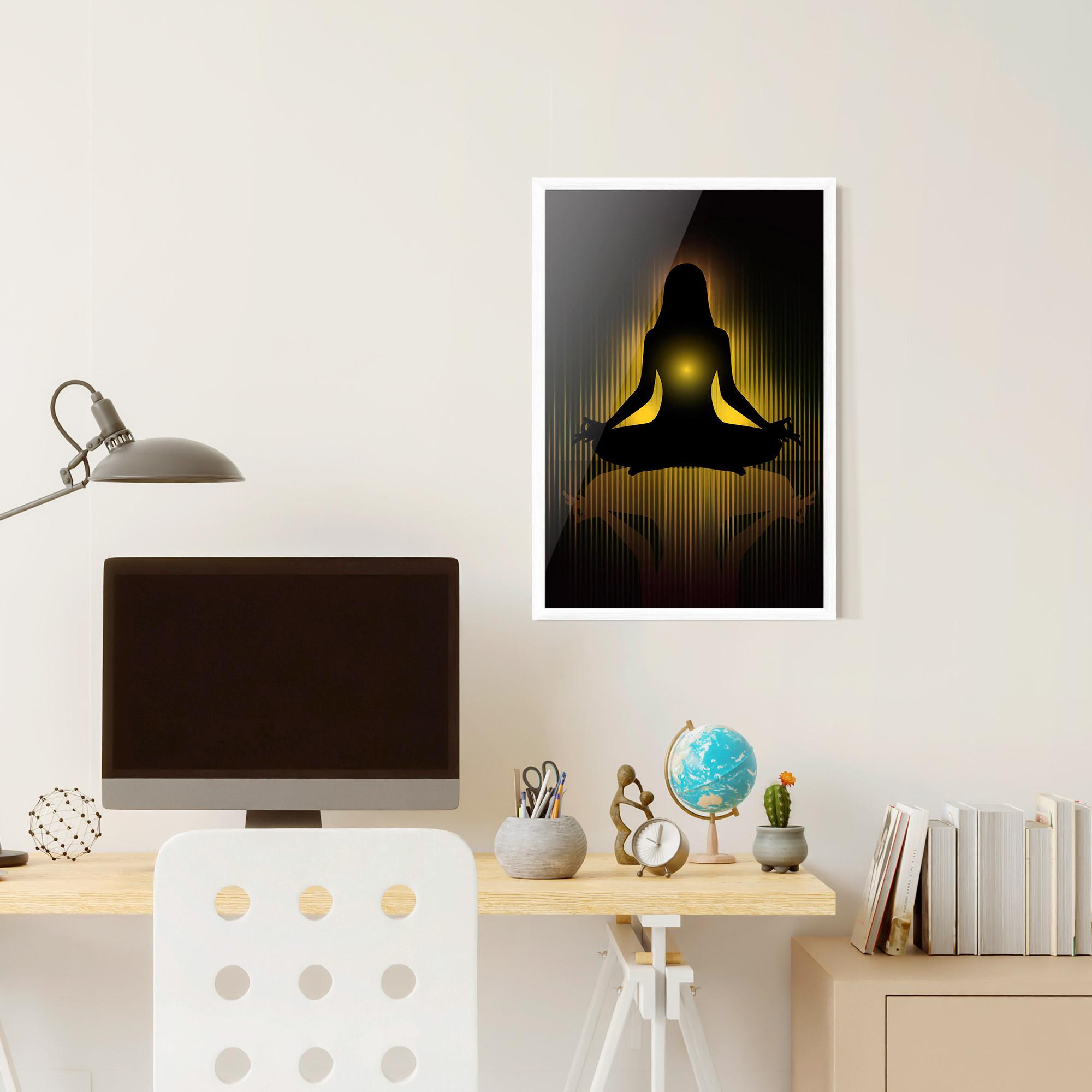 Gerahmte Poster Yellow Light Yoga mockup 6