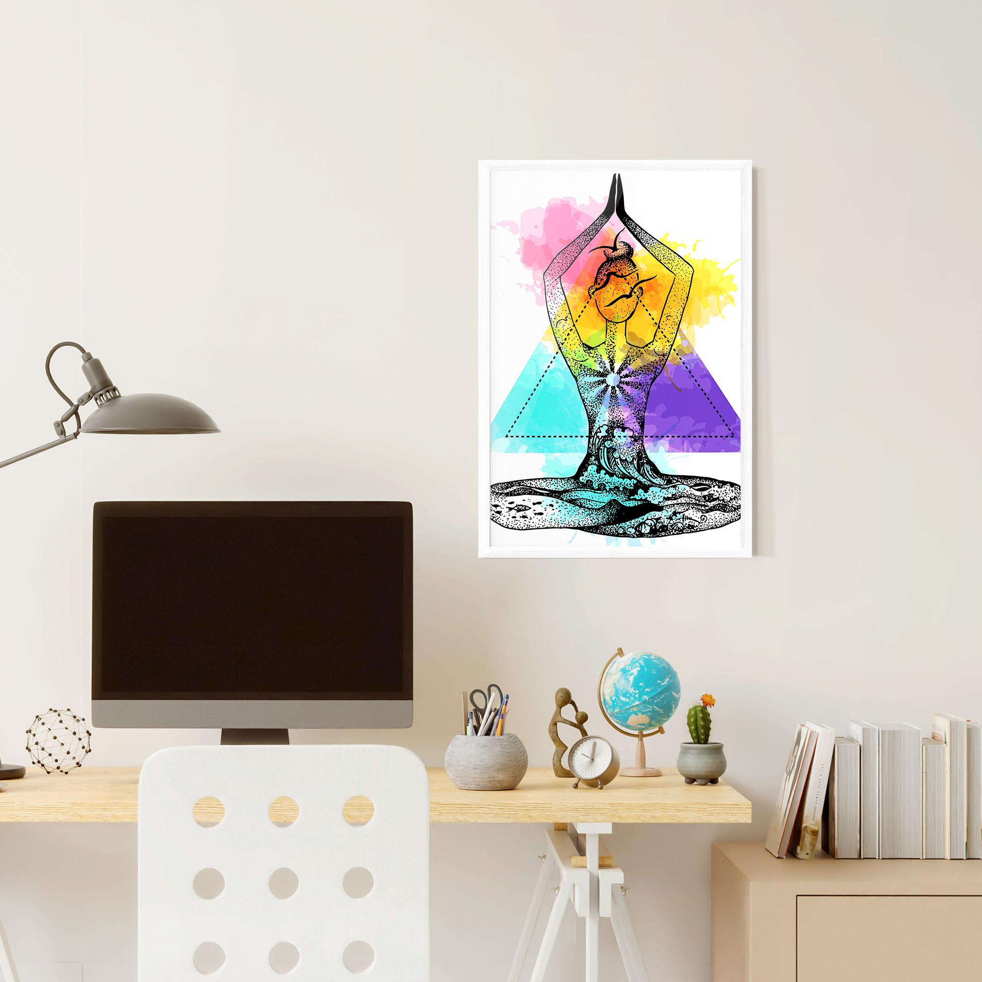 Gerahmte Poster Yoga Triangle mockup 6