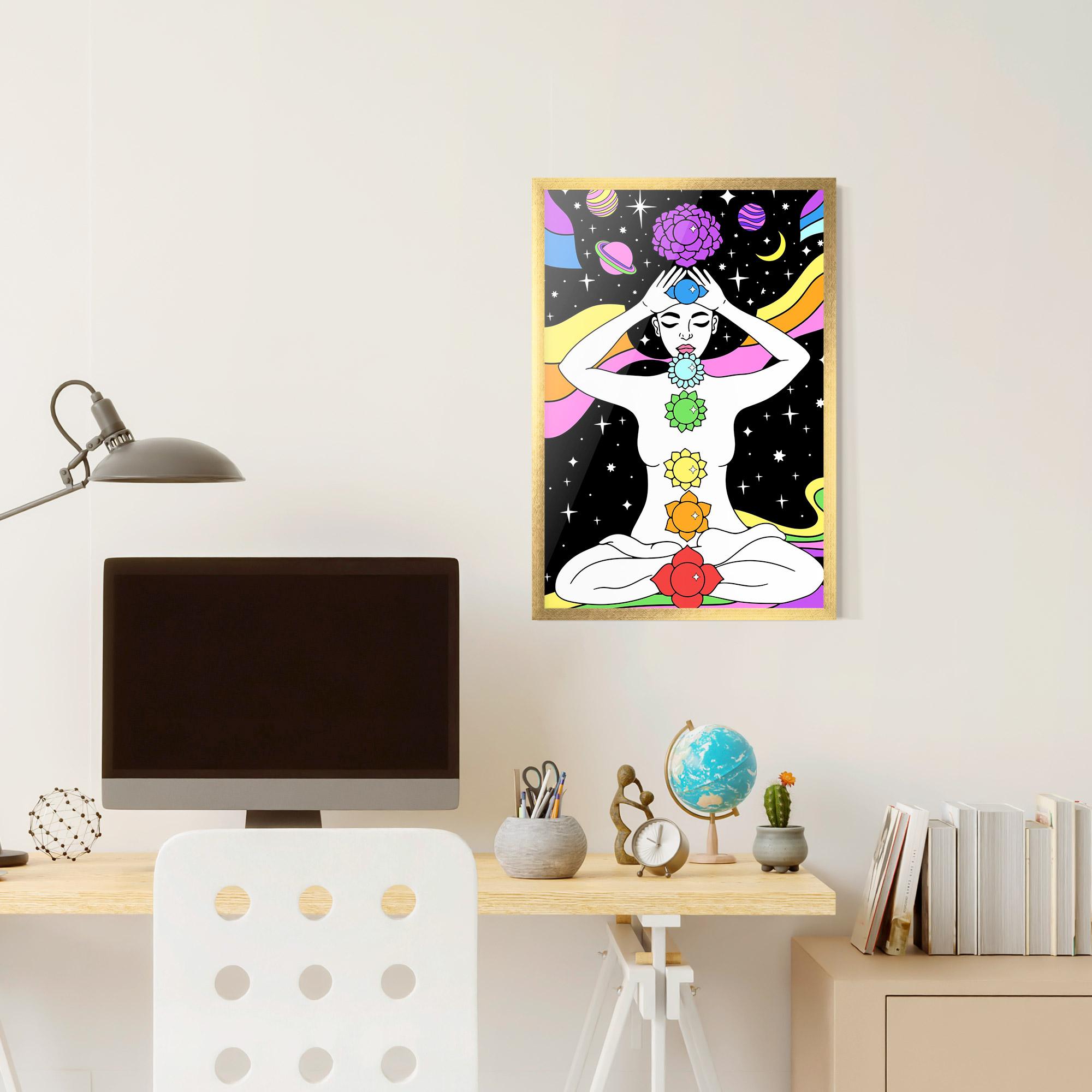Gerahmte Poster Chakras Meditation mockup 6