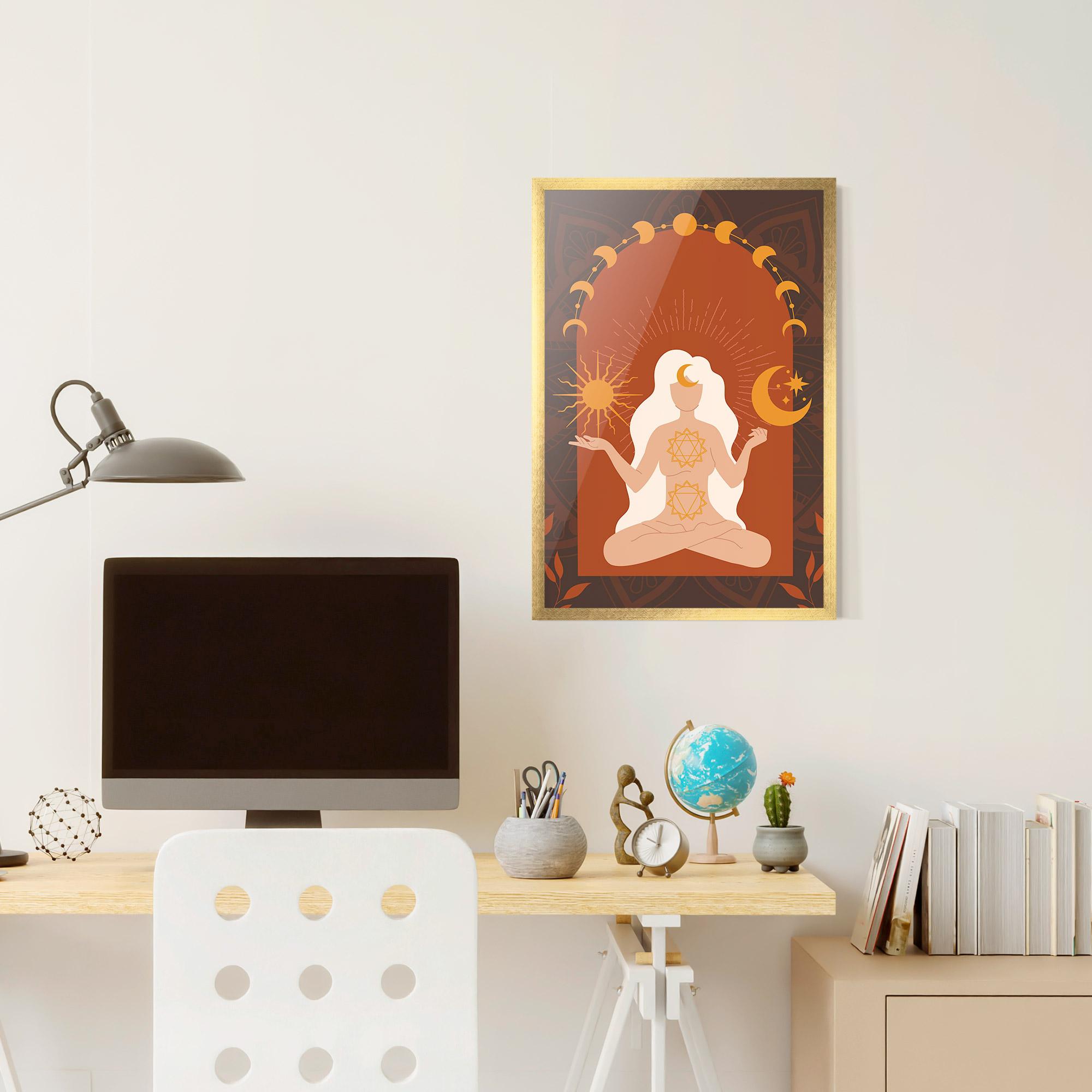 Gerahmte Poster Sun Moon Meditation mockup 6