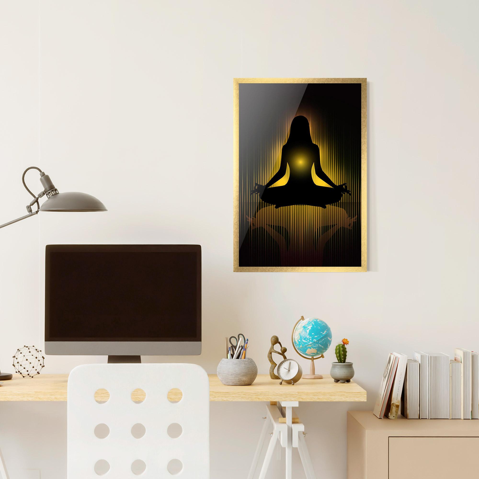 Gerahmte Poster Yellow Light Yoga mockup 6