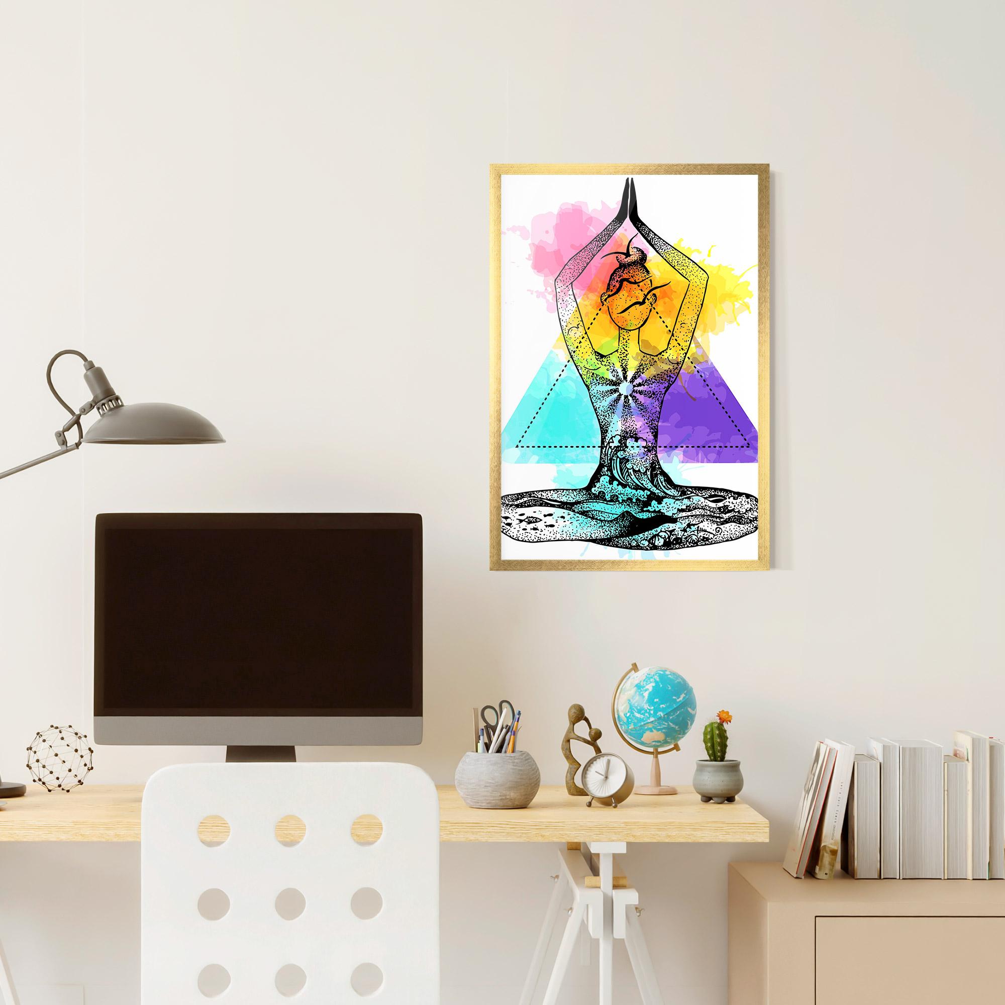 Gerahmte Poster Yoga Triangle mockup 6