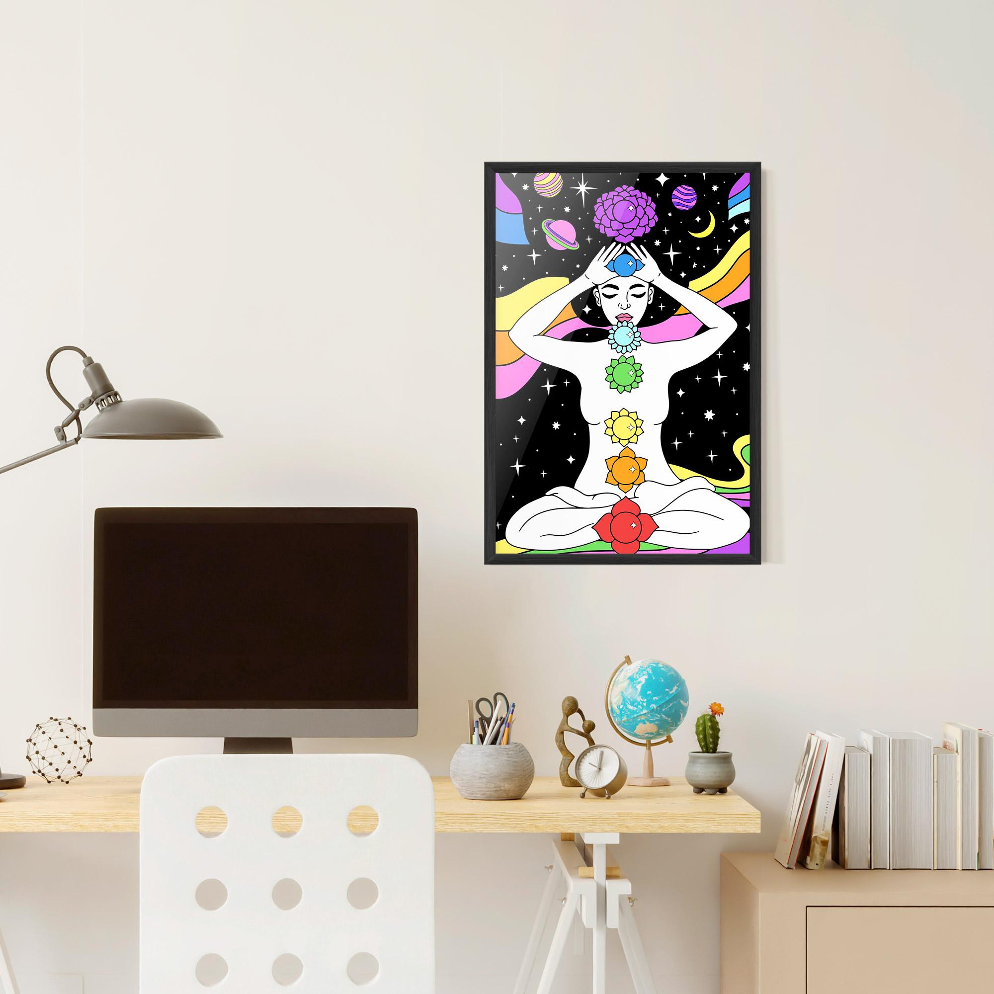 Gerahmte Poster Chakras Meditation mockup 6