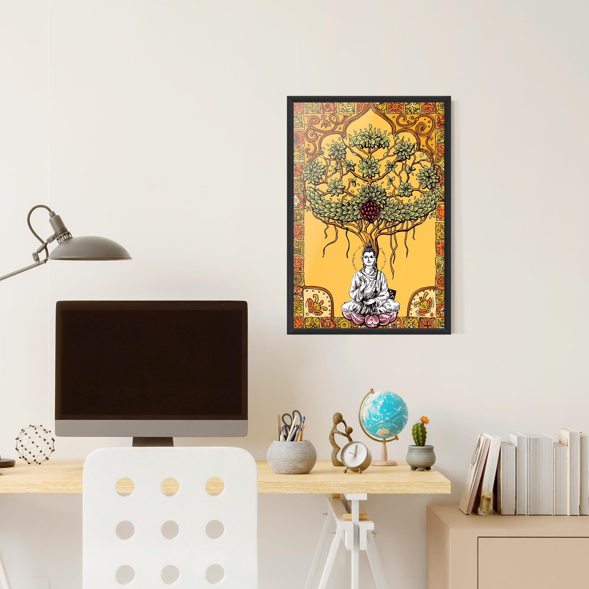 Gerahmte Poster Meditation Three mockup 6