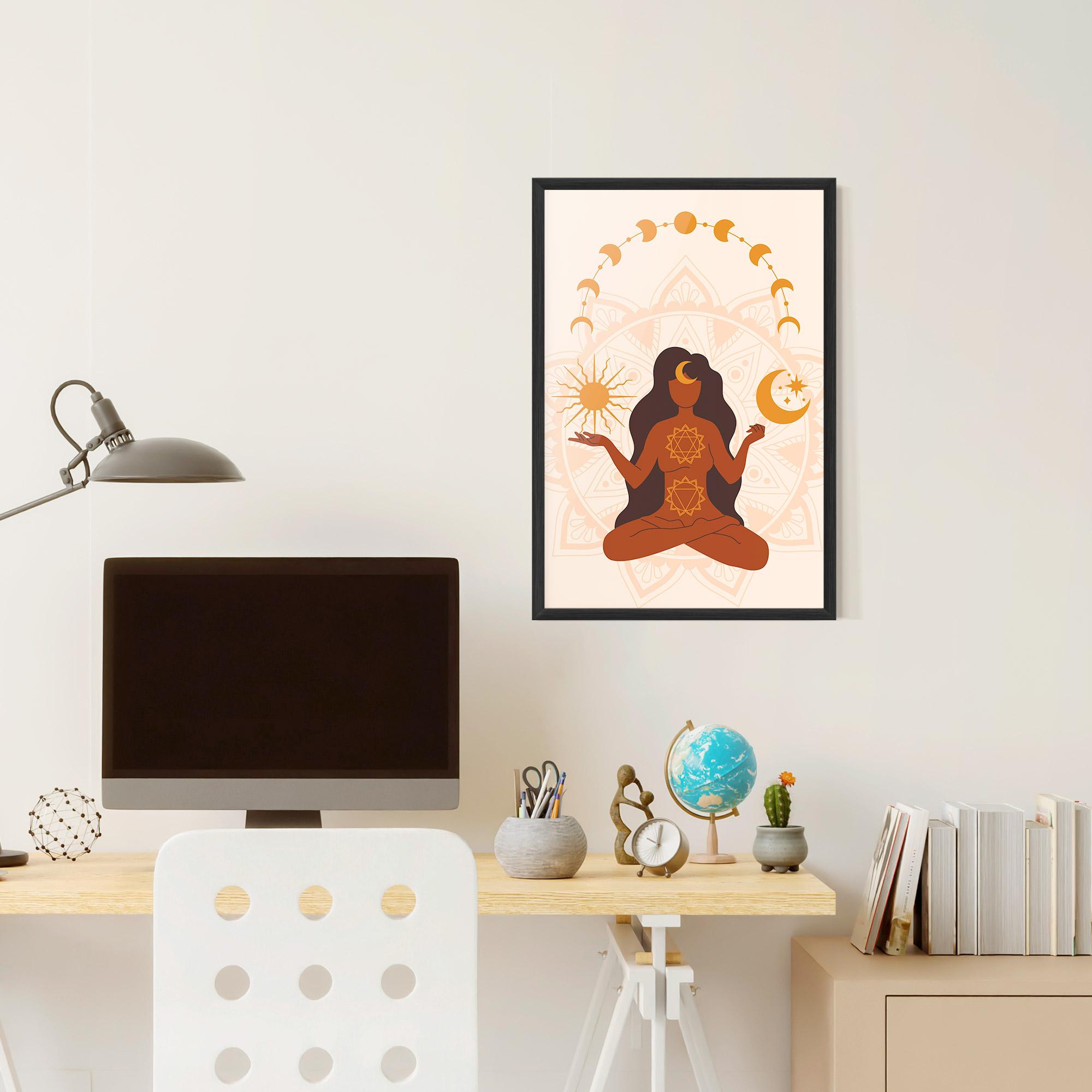 Gerahmte Poster Moon Sun Meditation mockup 6