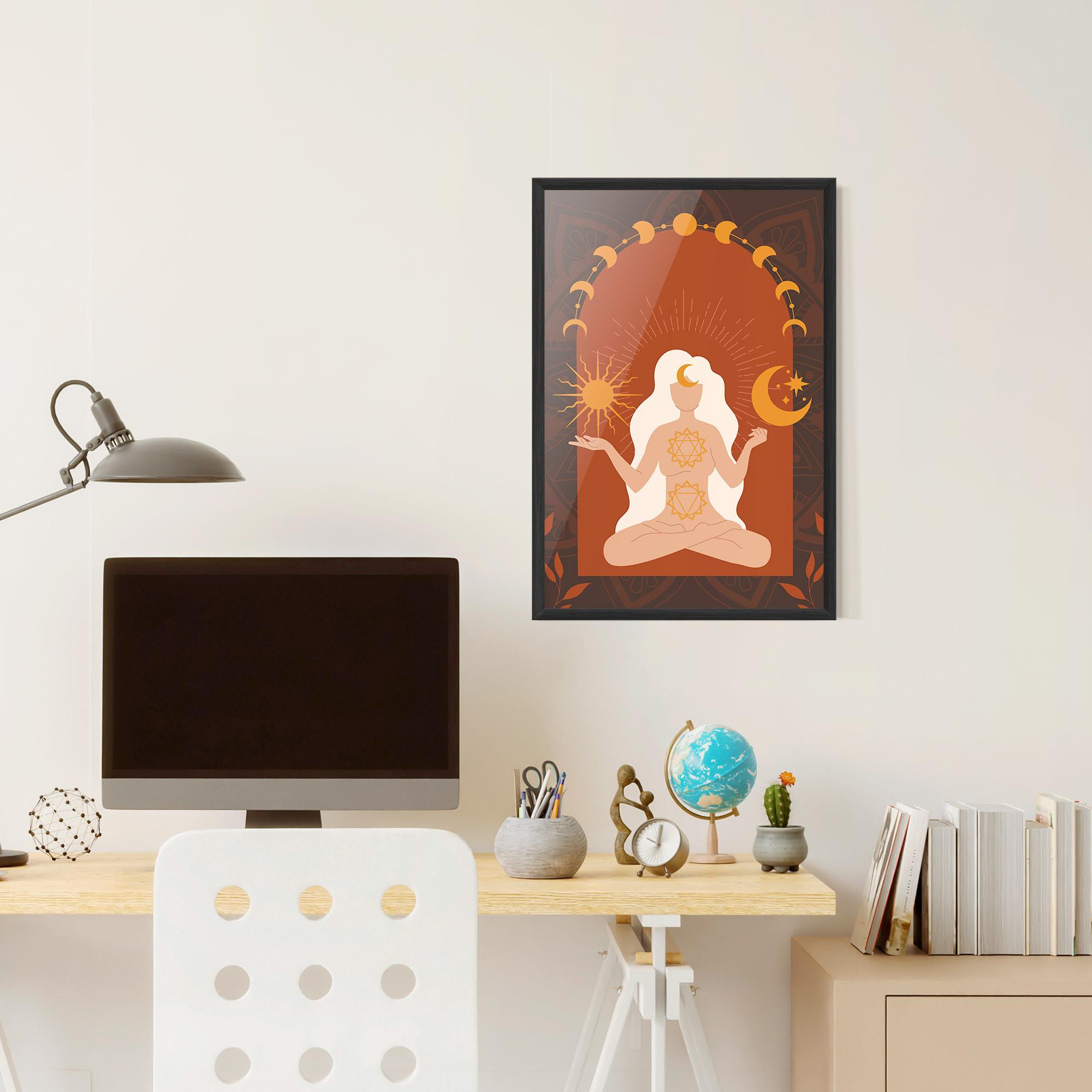 Gerahmte Poster Sun Moon Meditation mockup 6
