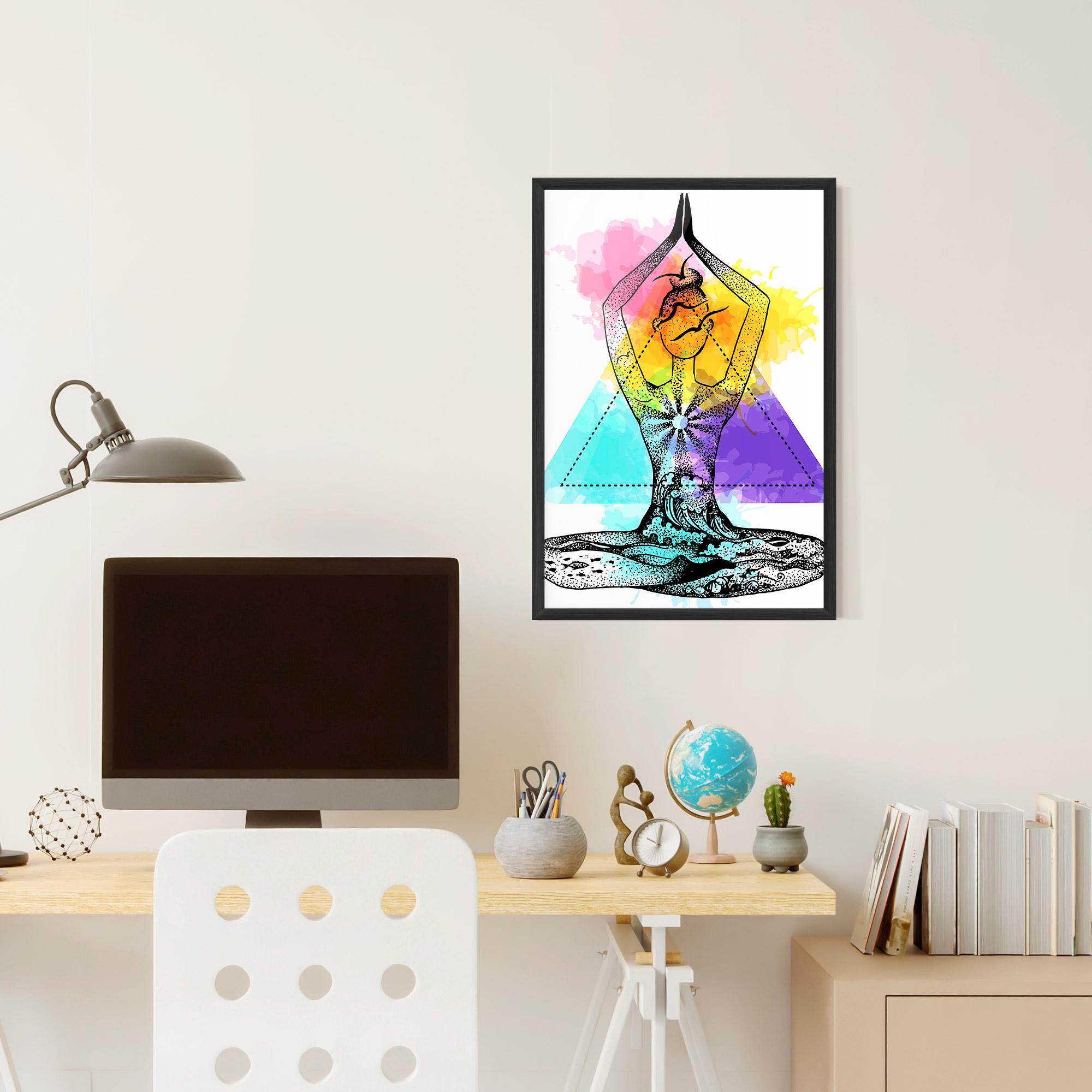 Gerahmte Poster Yoga Triangle mockup 6