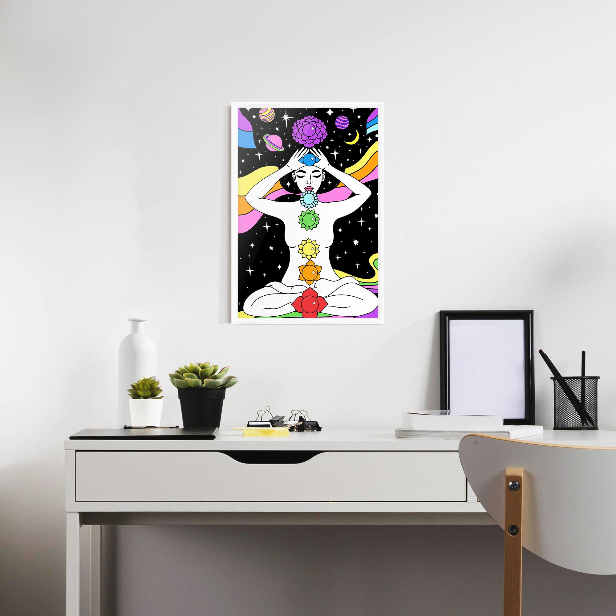 Gerahmte Poster Chakras Meditation mockup 7