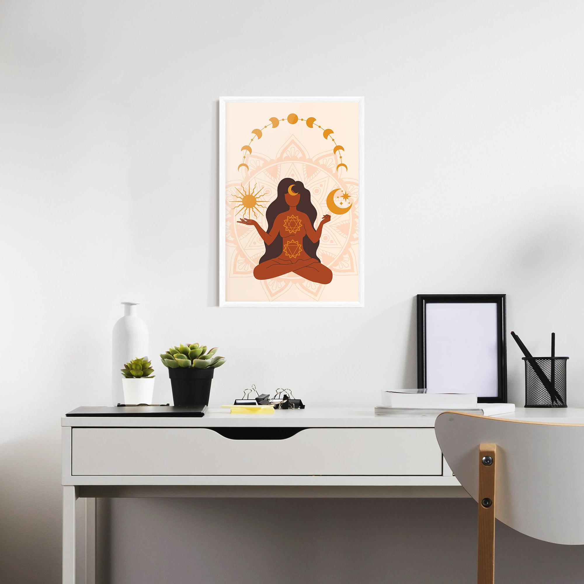Gerahmte Poster Moon Sun Meditation mockup 7