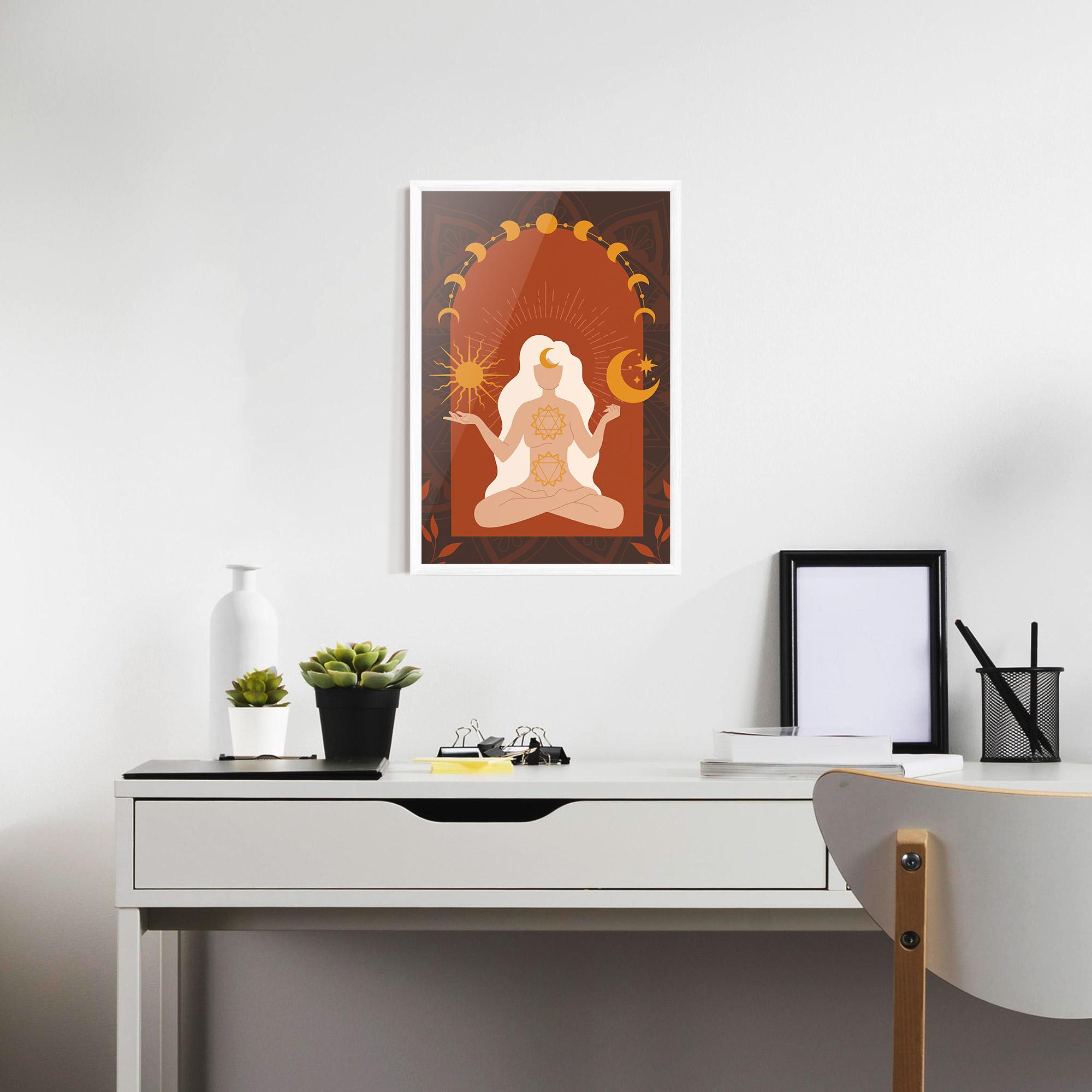 Gerahmte Poster Sun Moon Meditation mockup 7