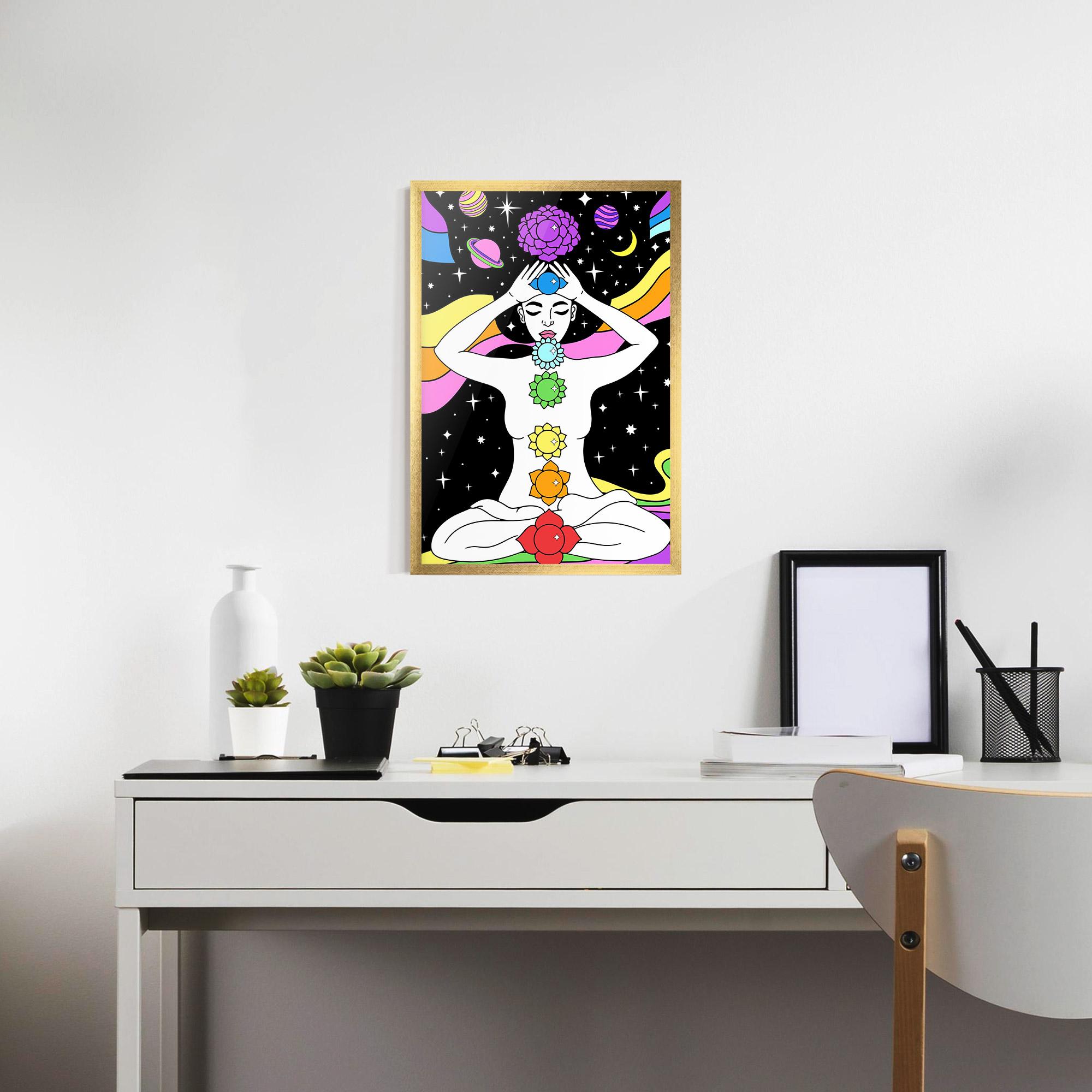 Gerahmte Poster Chakras Meditation mockup 7