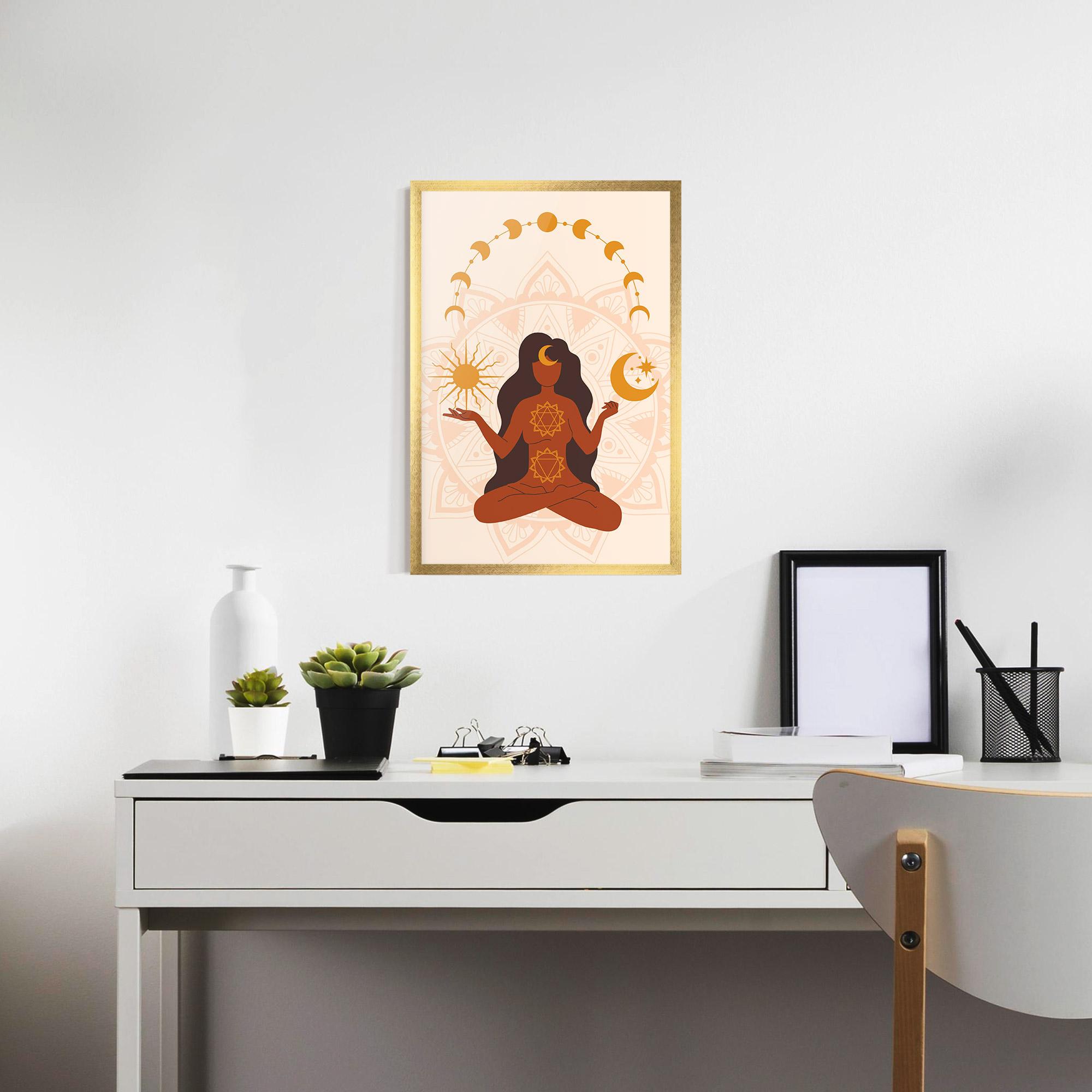 Gerahmte Poster Moon Sun Meditation mockup 7