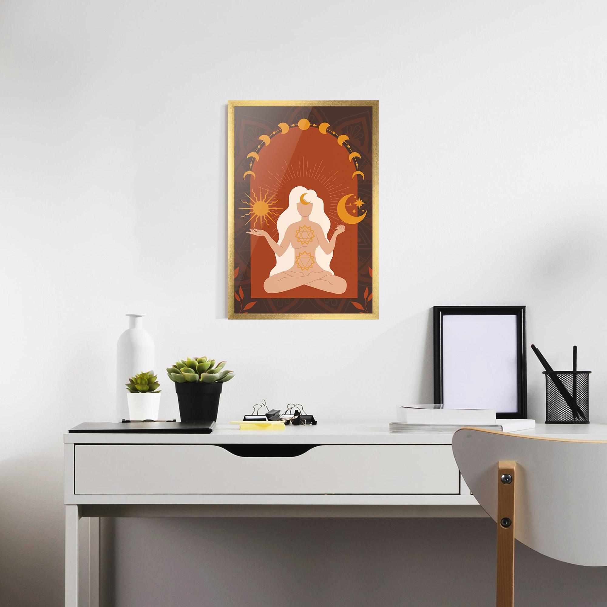 Gerahmte Poster Sun Moon Meditation mockup 7