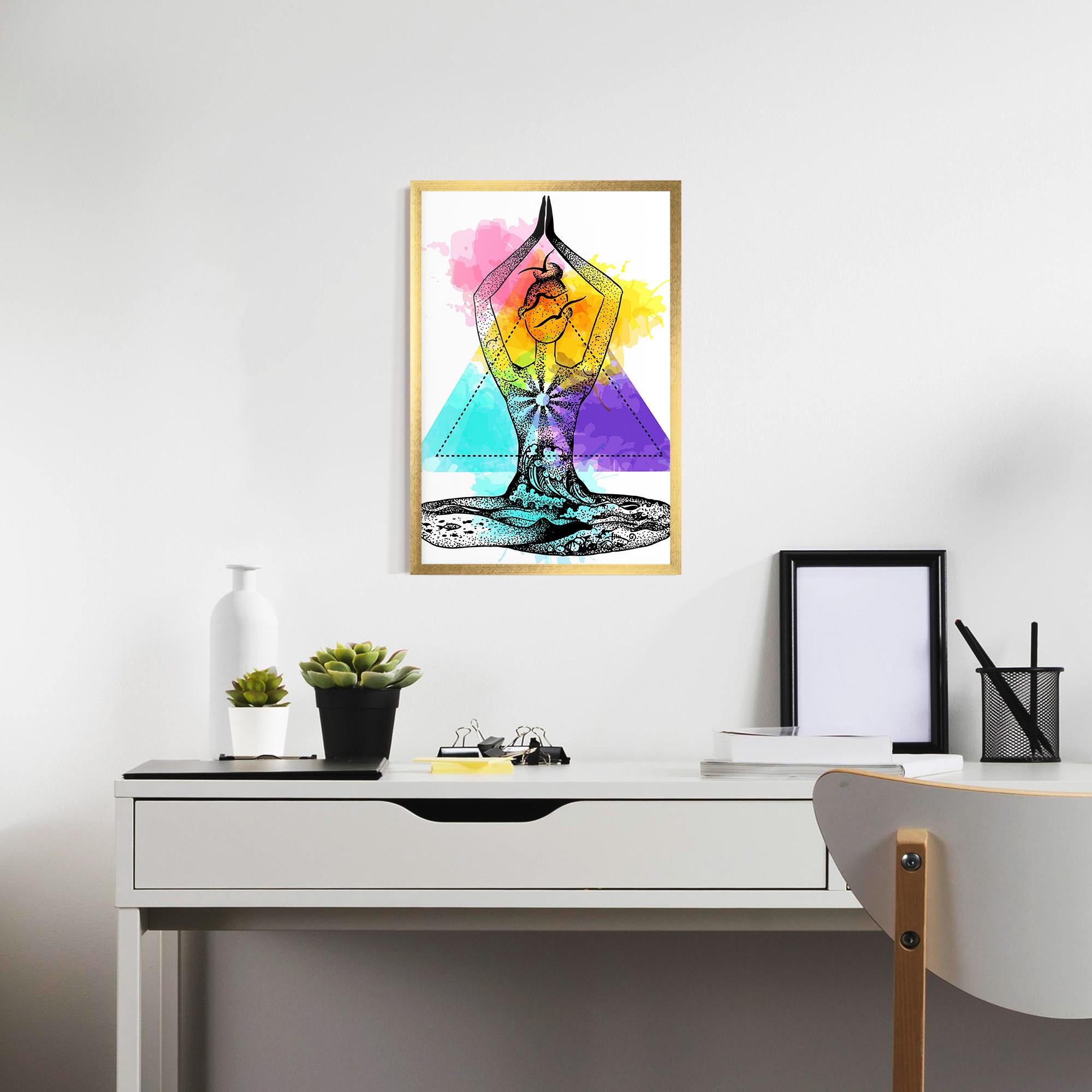 Gerahmte Poster Yoga Triangle mockup 7