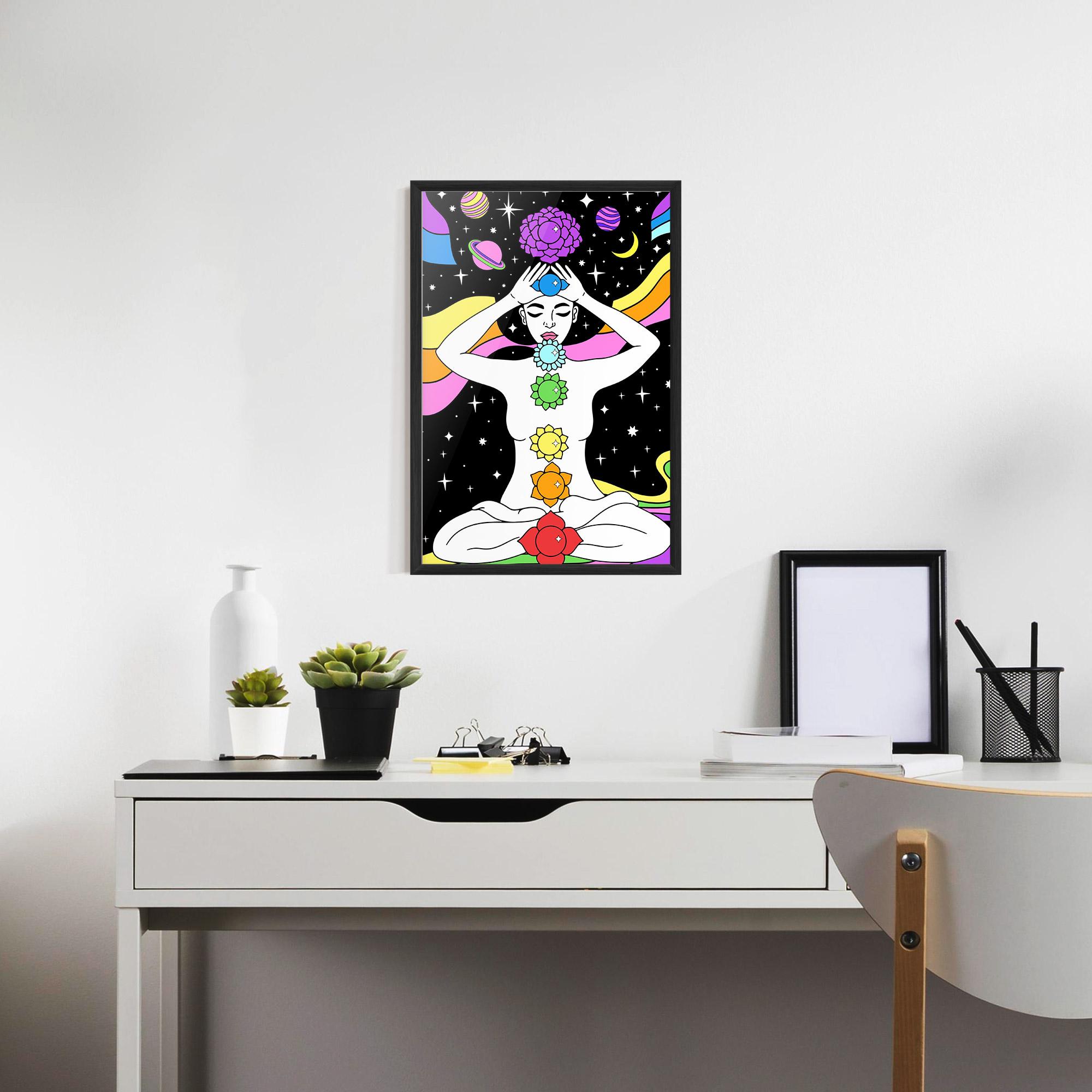 Gerahmte Poster Chakras Meditation mockup 7