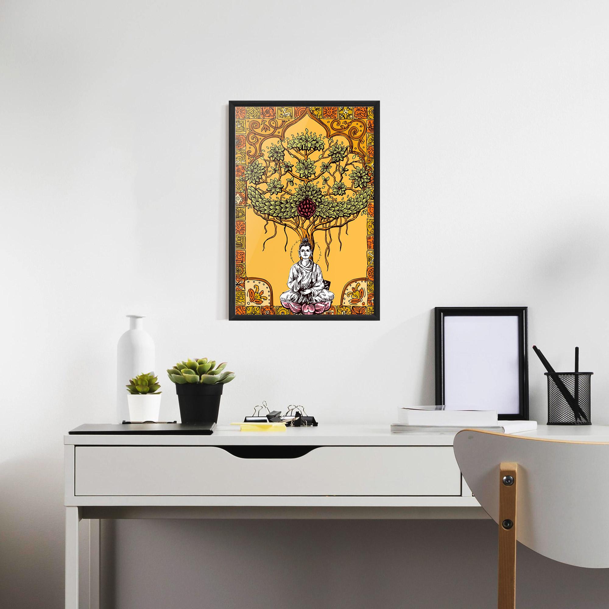 Gerahmte Poster Meditation Three mockup 7