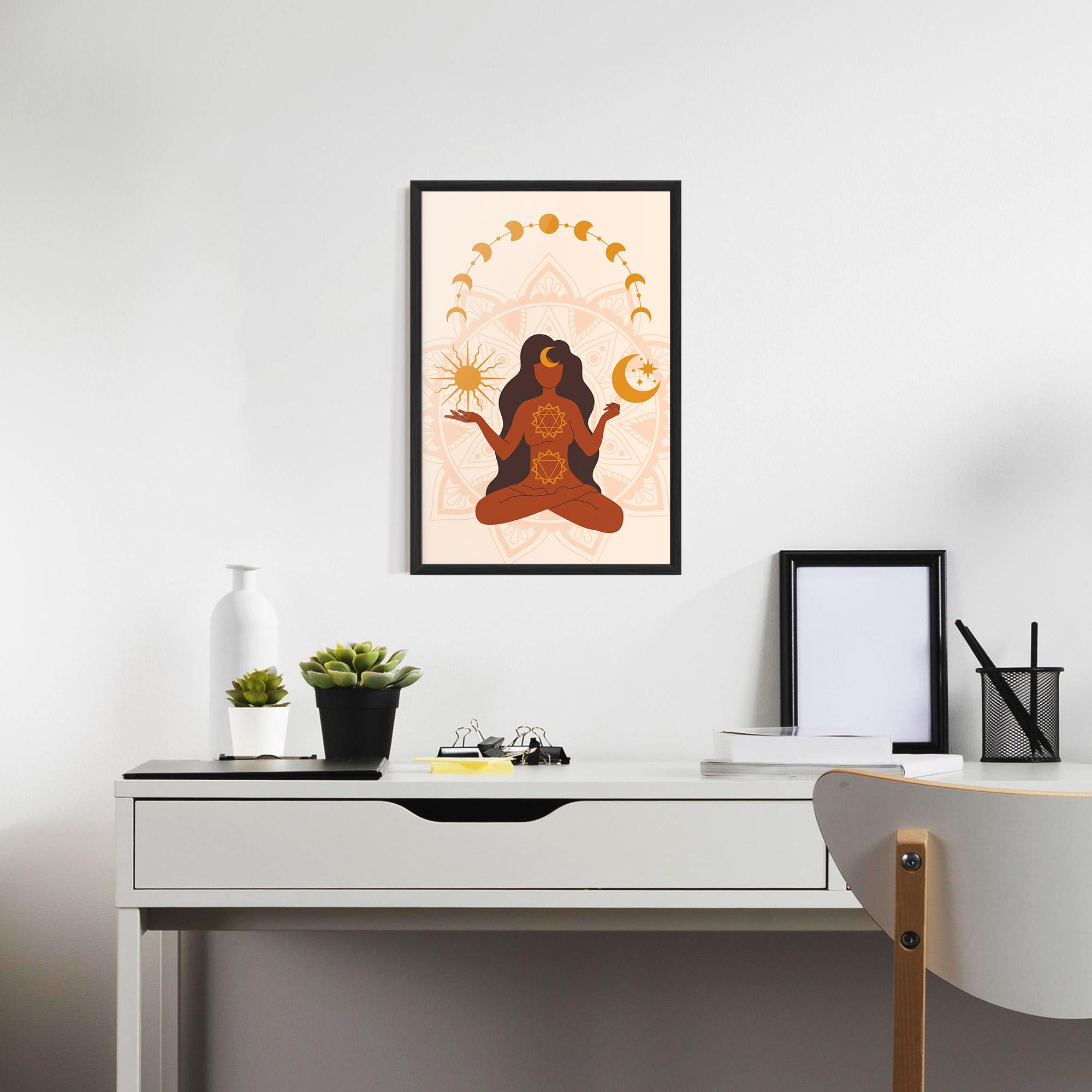 Gerahmte Poster Moon Sun Meditation mockup 7